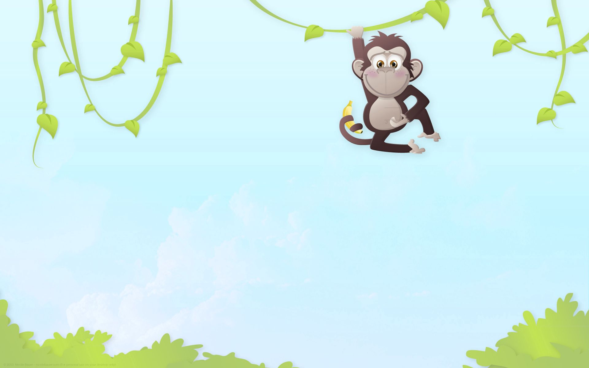 drawing, picture, vector, branch, monkey, hang Aesthetic wallpaper
