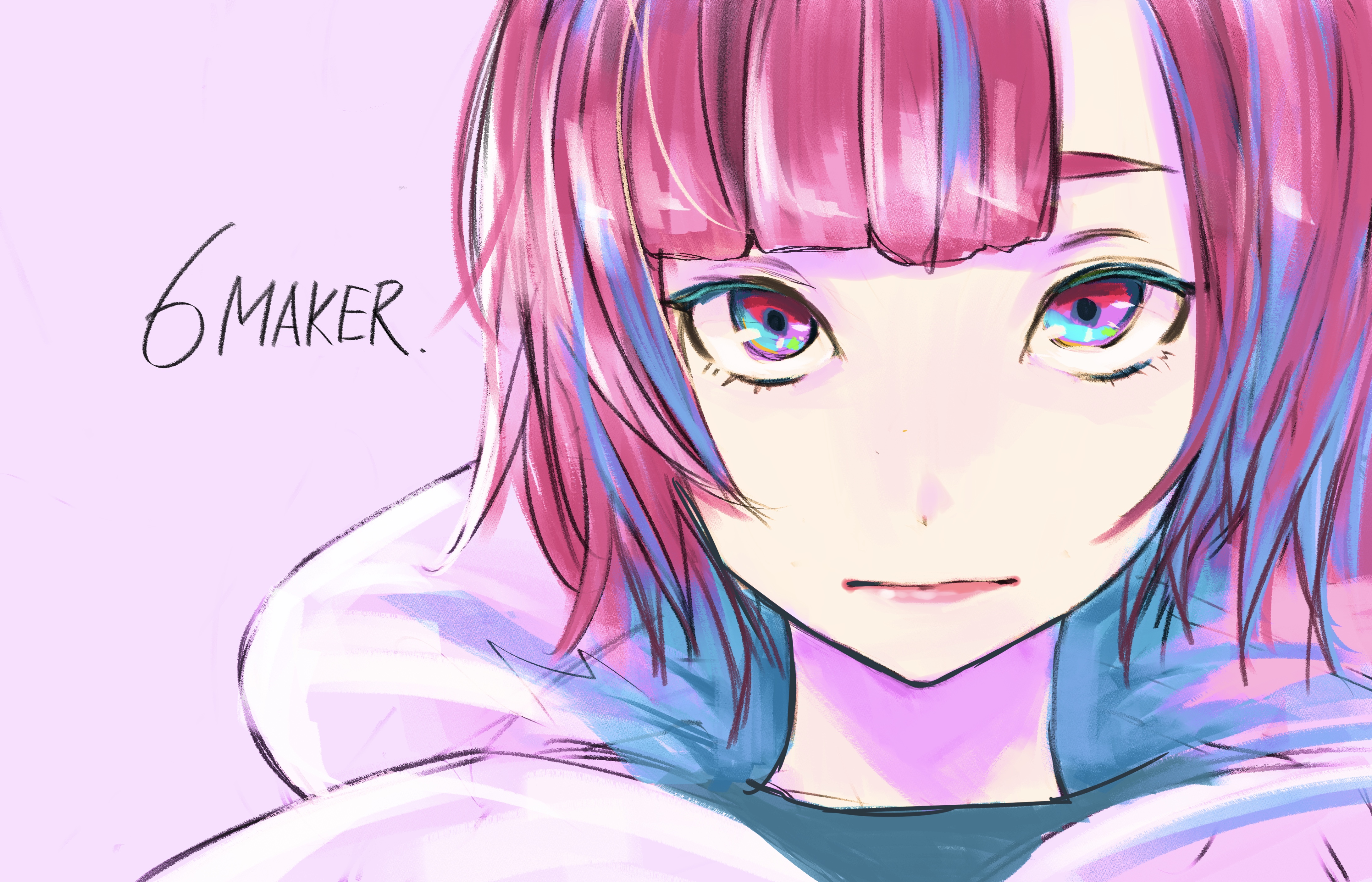 Anime Pink hair face