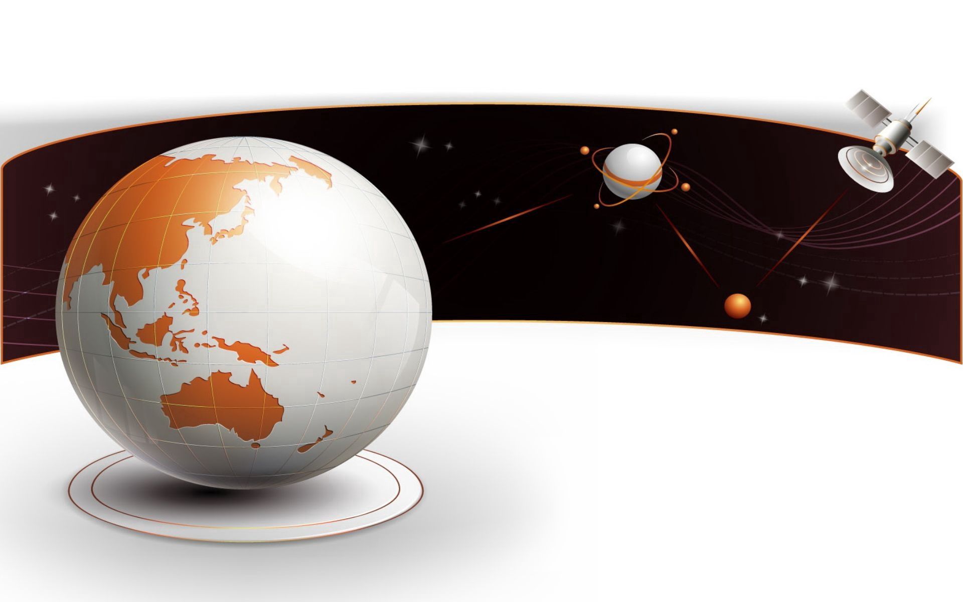 Скачать обои бесплатно Спутник, Земля, Космос, 3D картинка на рабочий стол ПК