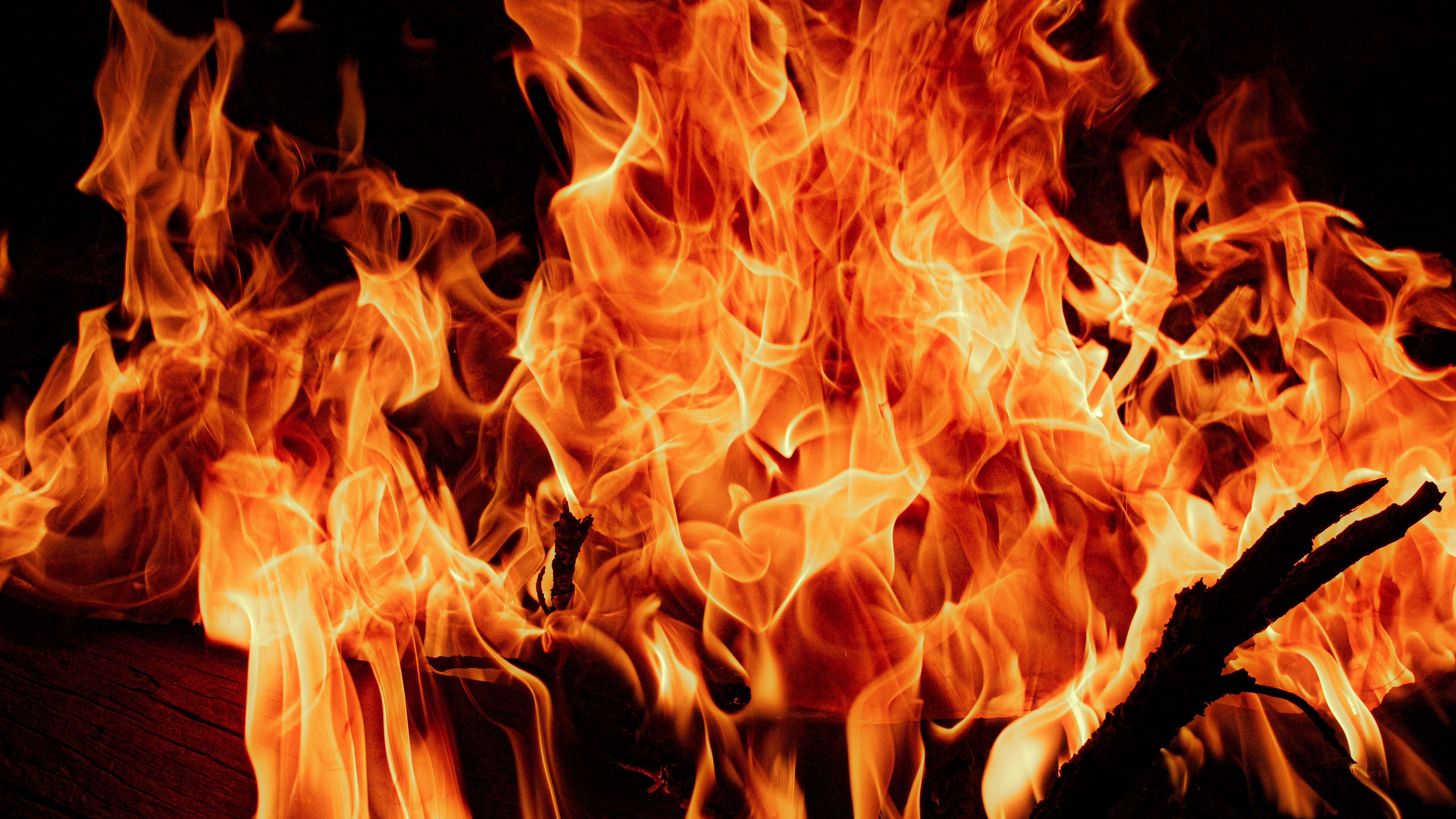 flame, fire, bonfire, dark HD wallpaper