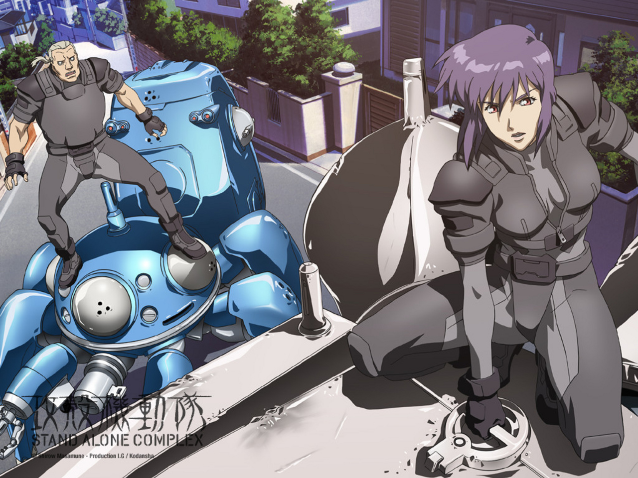 anime, ghost in the shell QHD