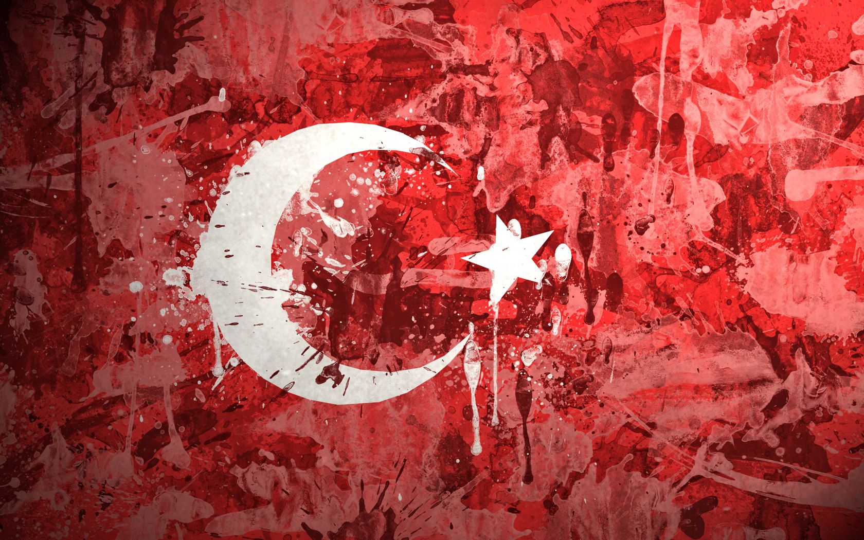 Download mobile wallpaper Flag, Turkey, Spots, Paint, Stains, Texture, Textures, Background for free.