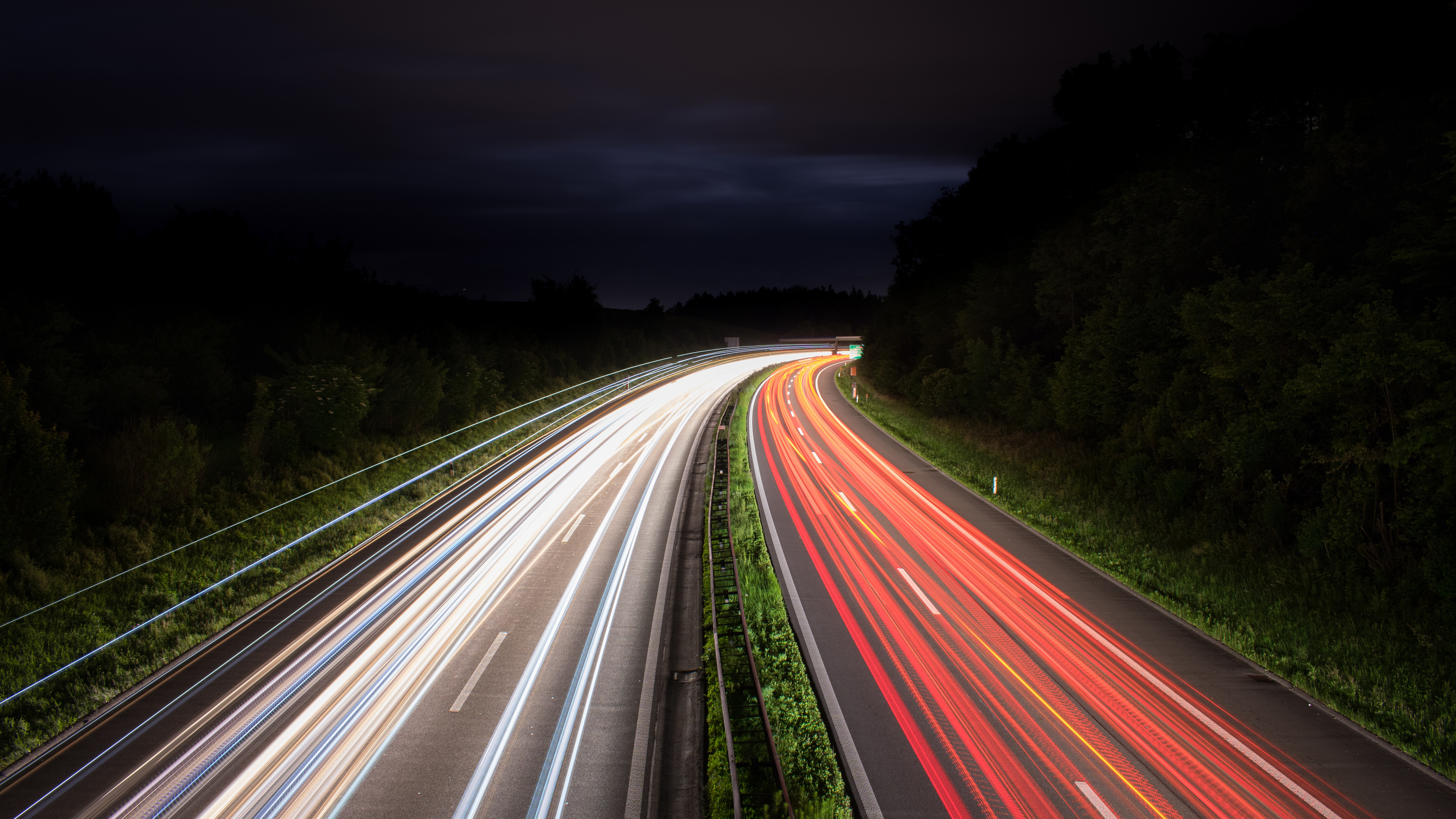 traffic, photography, time lapse, light, night, road
