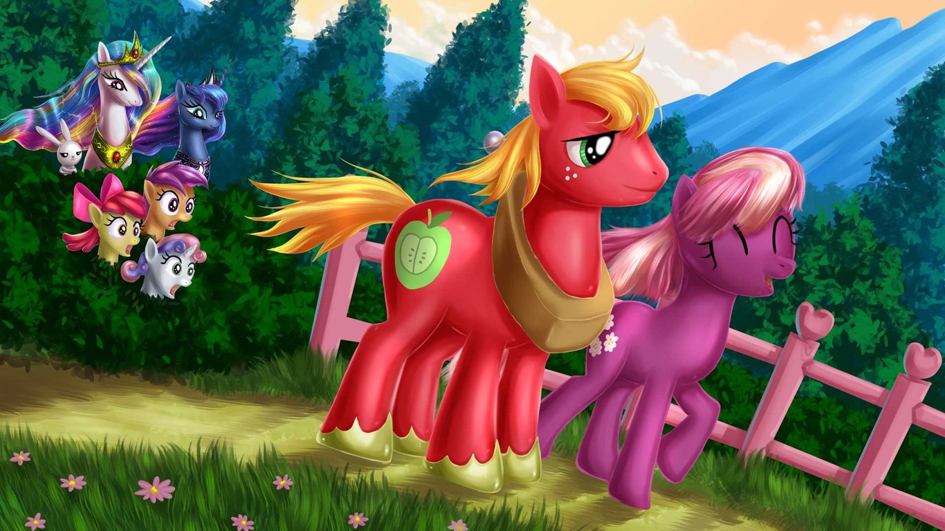 tv show, my little pony: friendship is magic, apple bloom, big macintosh, cheerilee (my little pony), my little pony, princess celestia, princess luna, scootaloo (my little pony), sweetie belle