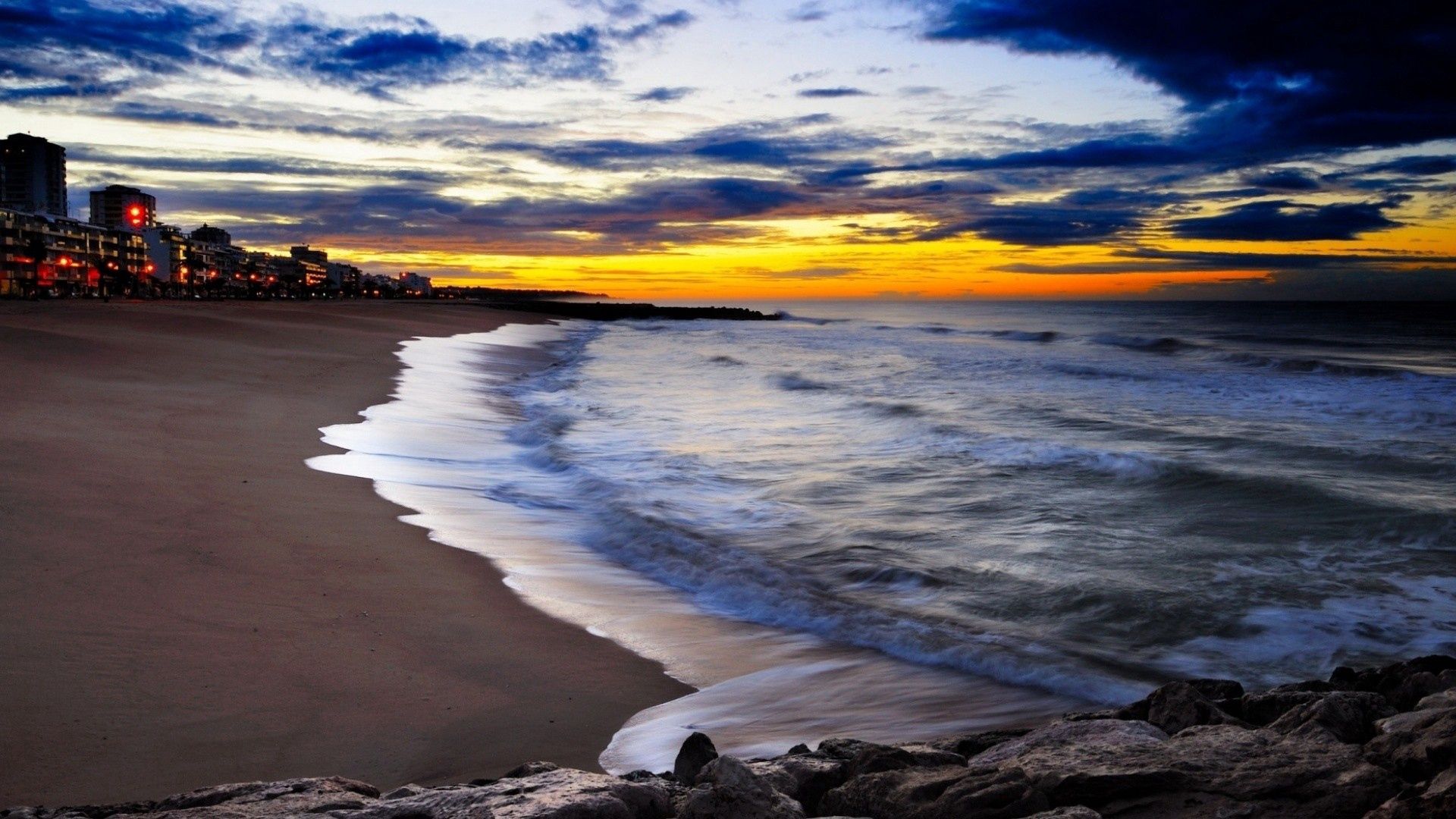 Laden Sie das Natur, Sunset, Schaum, Sky, Sea-Bild kostenlos auf Ihren PC-Desktop herunter