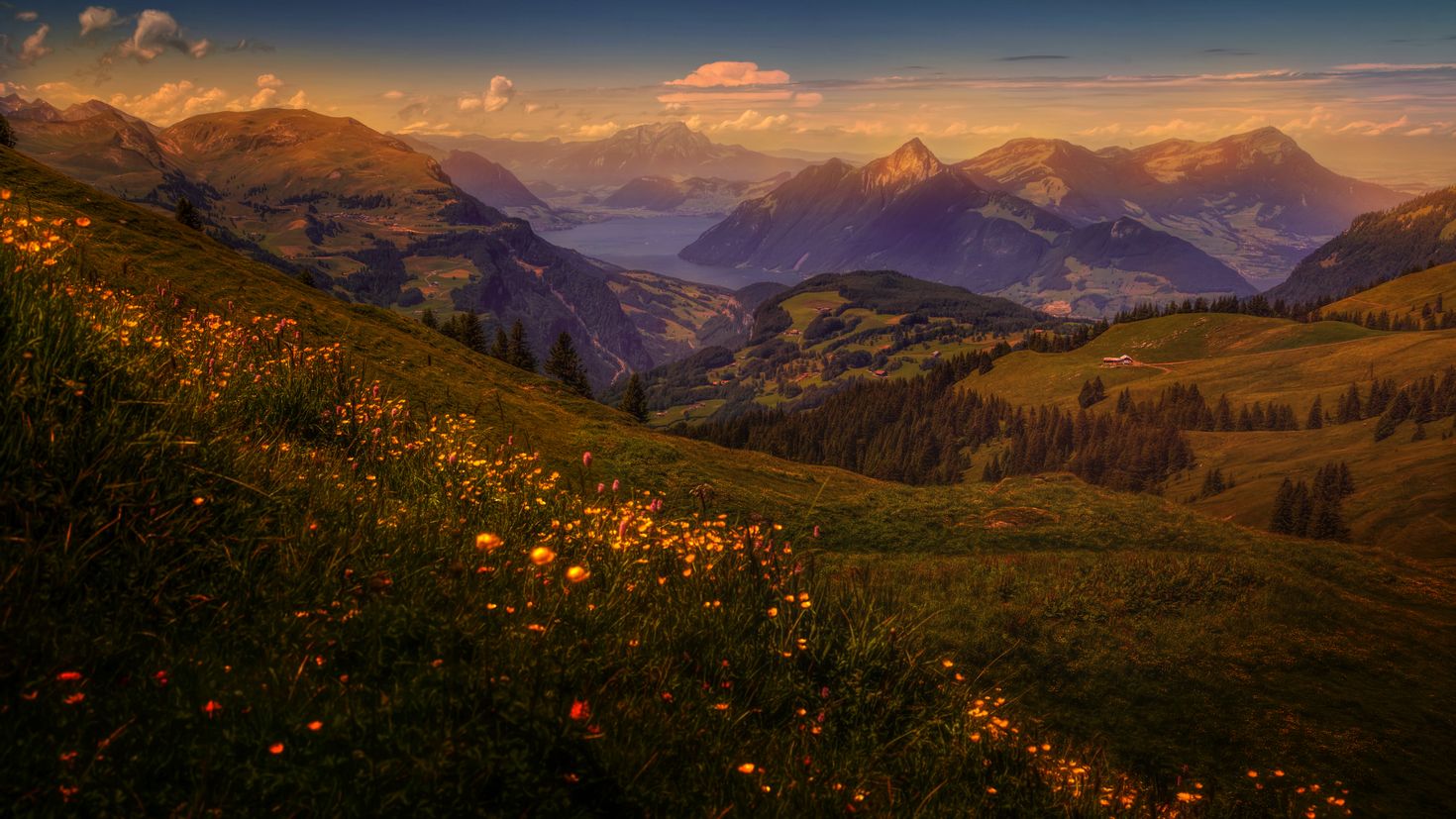 Альпийские Луга Швейцария осень
