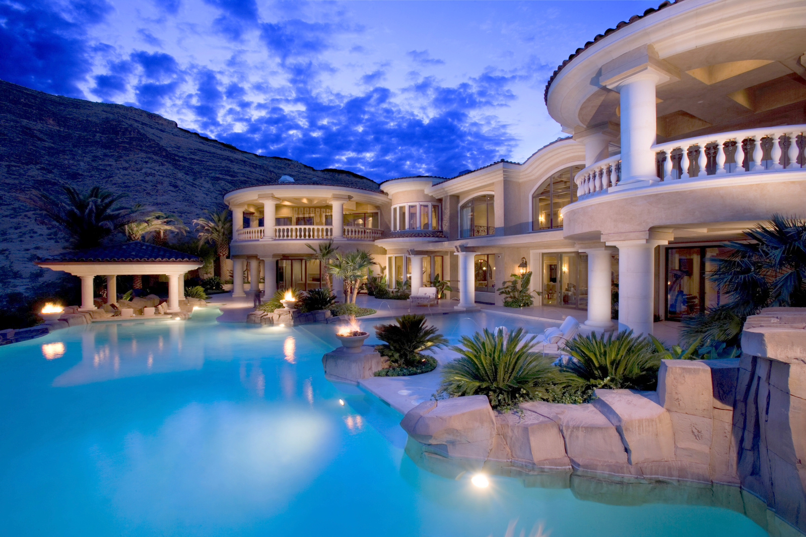 luxury, man made, house, pool Full HD