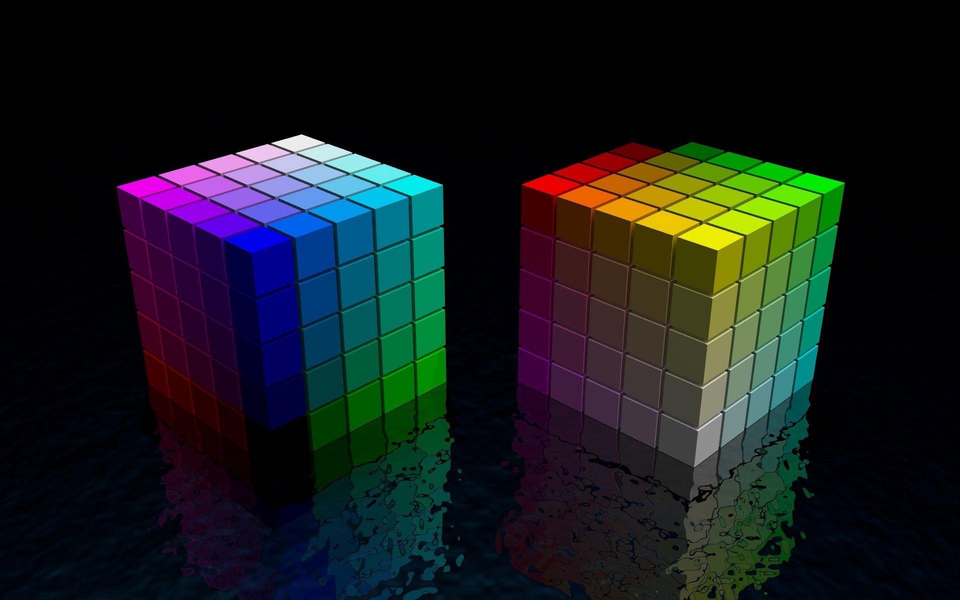 bright, cube, 3d, black, multicolored, motley, space iphone wallpaper