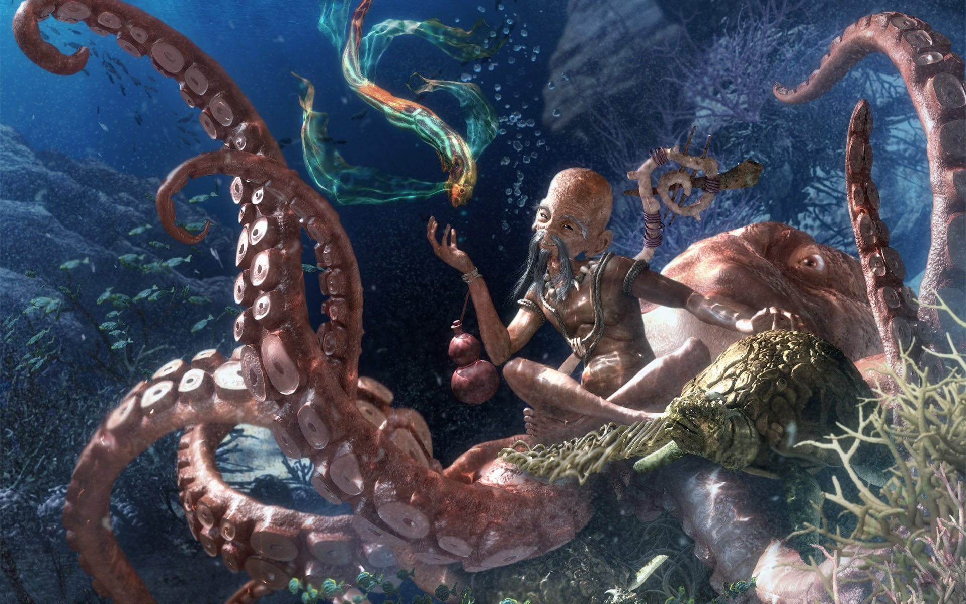 fantasy, sea monster High Definition image