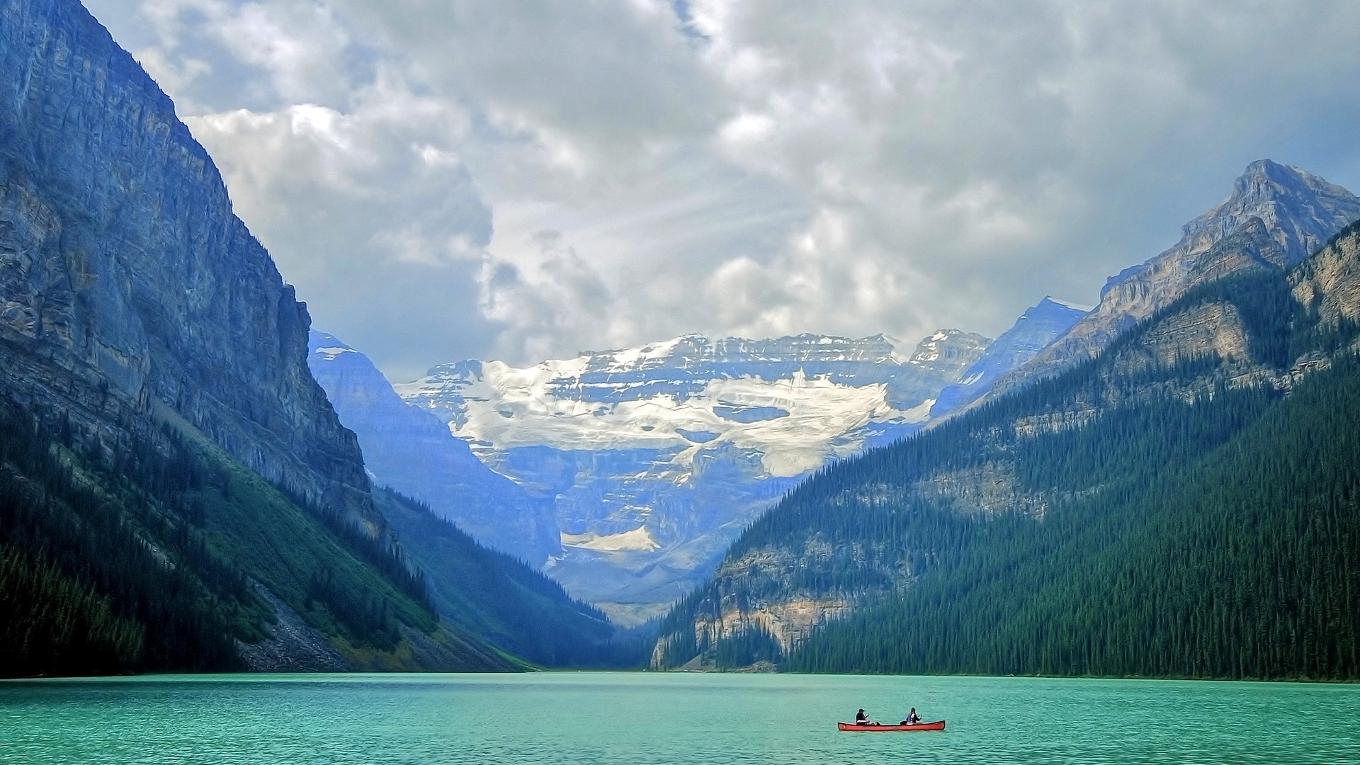 355136 завантажити шпалери фотографія, гора, альберта, національний парк банф, човен, канада, гора ферв'ю, озеро луїза, озеро, пейзаж, гори - заставки і картинки безкоштовно