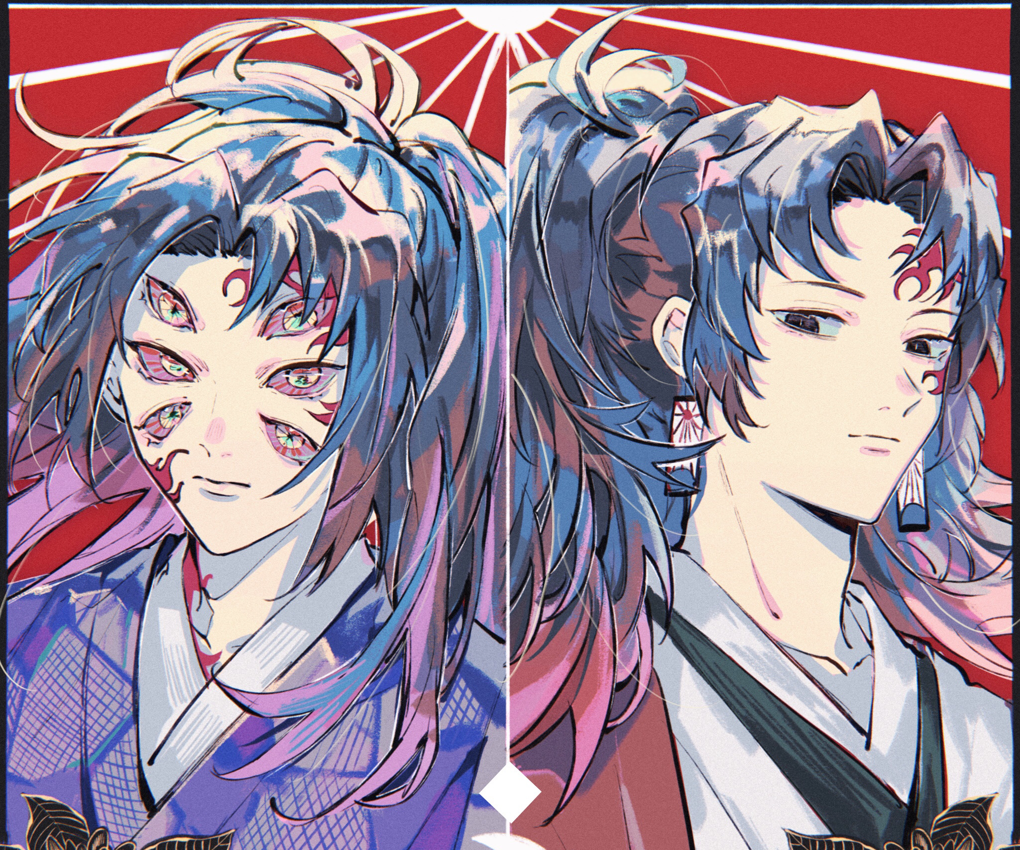 Kokushibou, demon, demon slayer, kimetsu no yaiba, moon, HD phone wallpaper