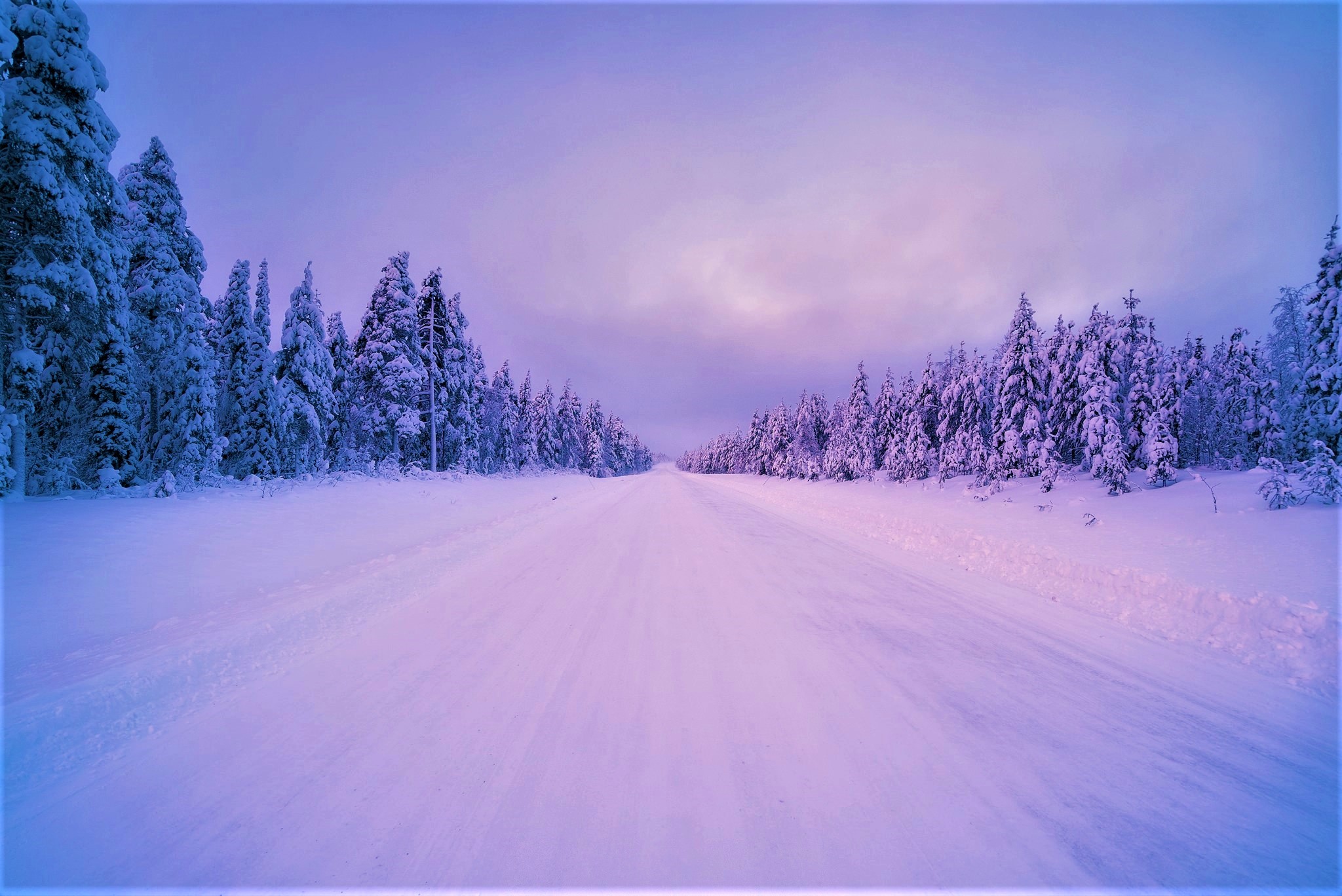Снежная дорога для фотошопа