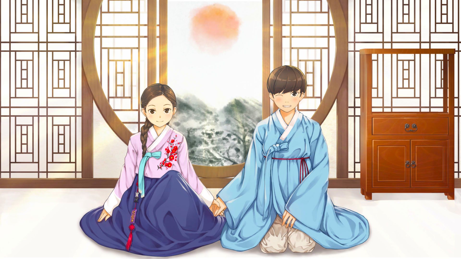 Korean anime couple Wallpapers Download