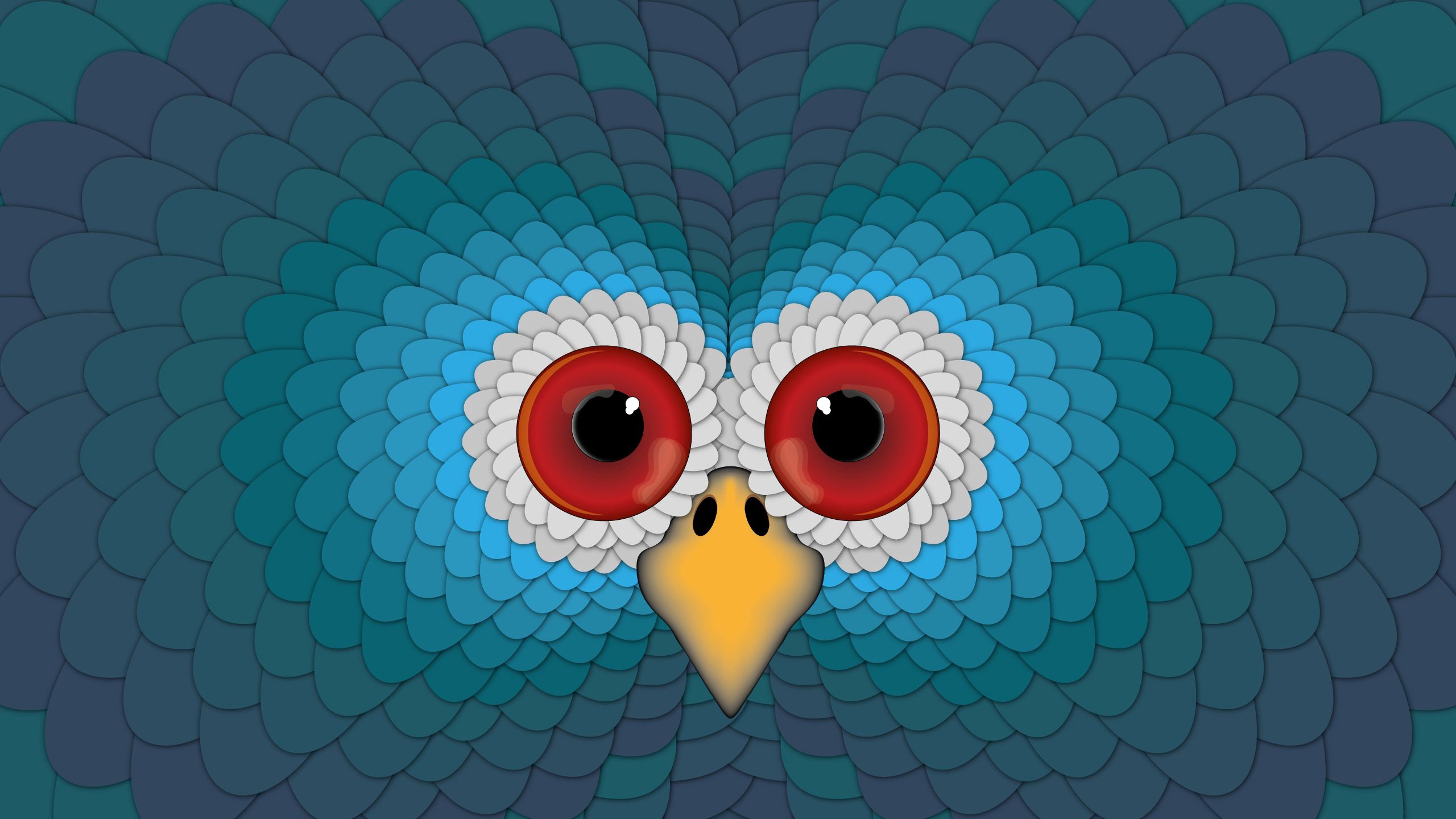 bright, vector, owl, beak, eyes, surface mobile wallpaper