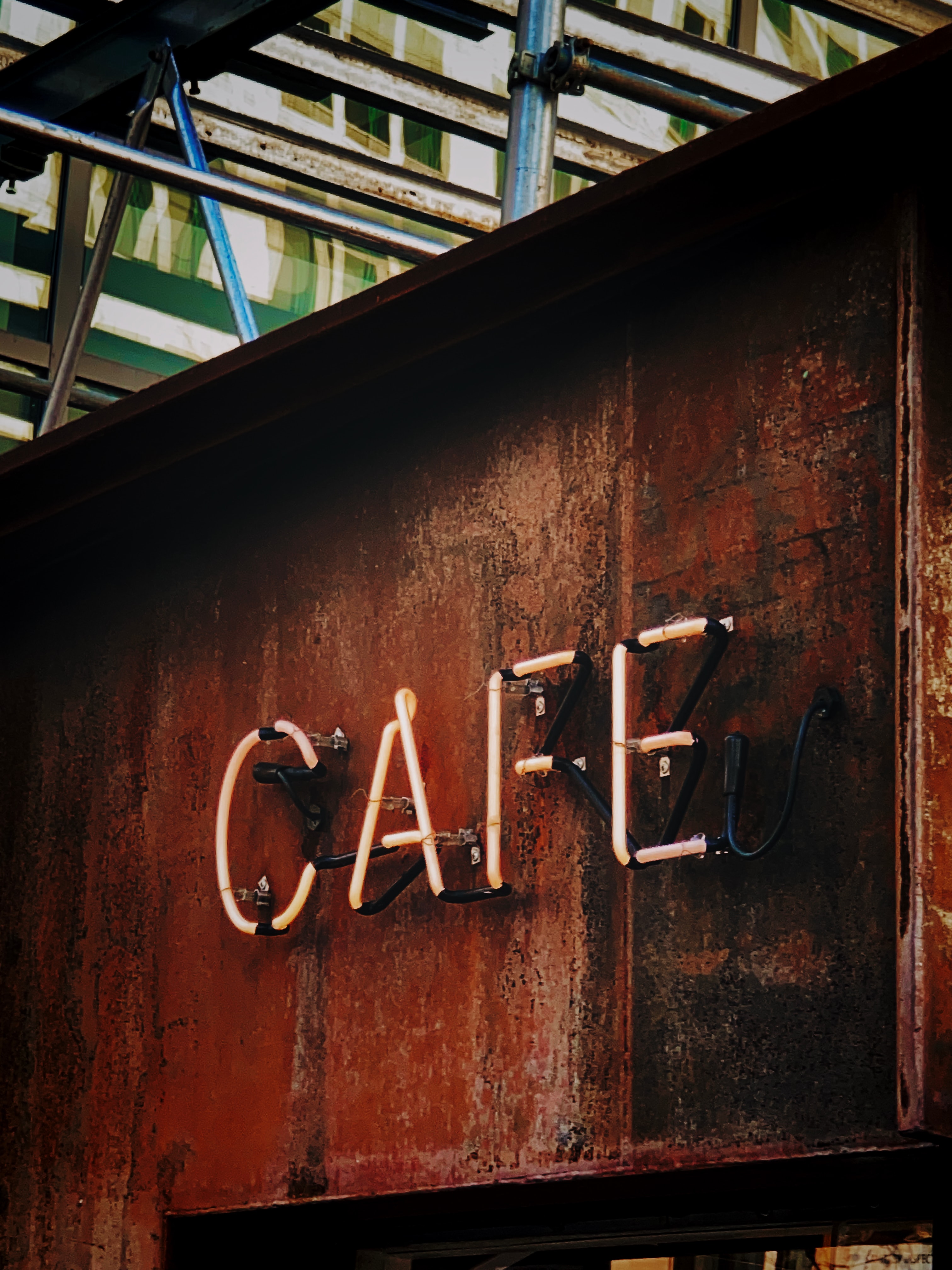 cafe, words, neon, text, sign, signboard, café Aesthetic wallpaper