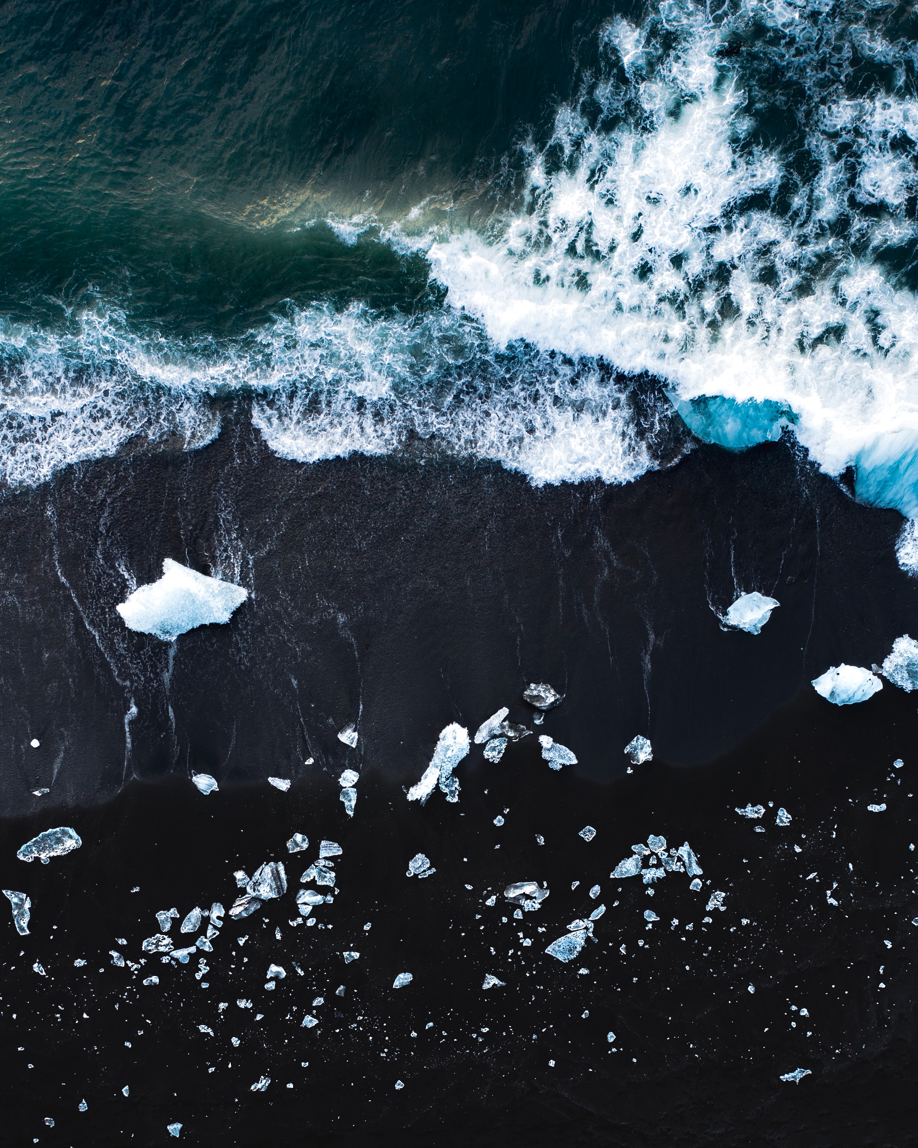 Laden Sie das Waves, Eis, Blick Von Oben, Küste, Natur-Bild kostenlos auf Ihren PC-Desktop herunter