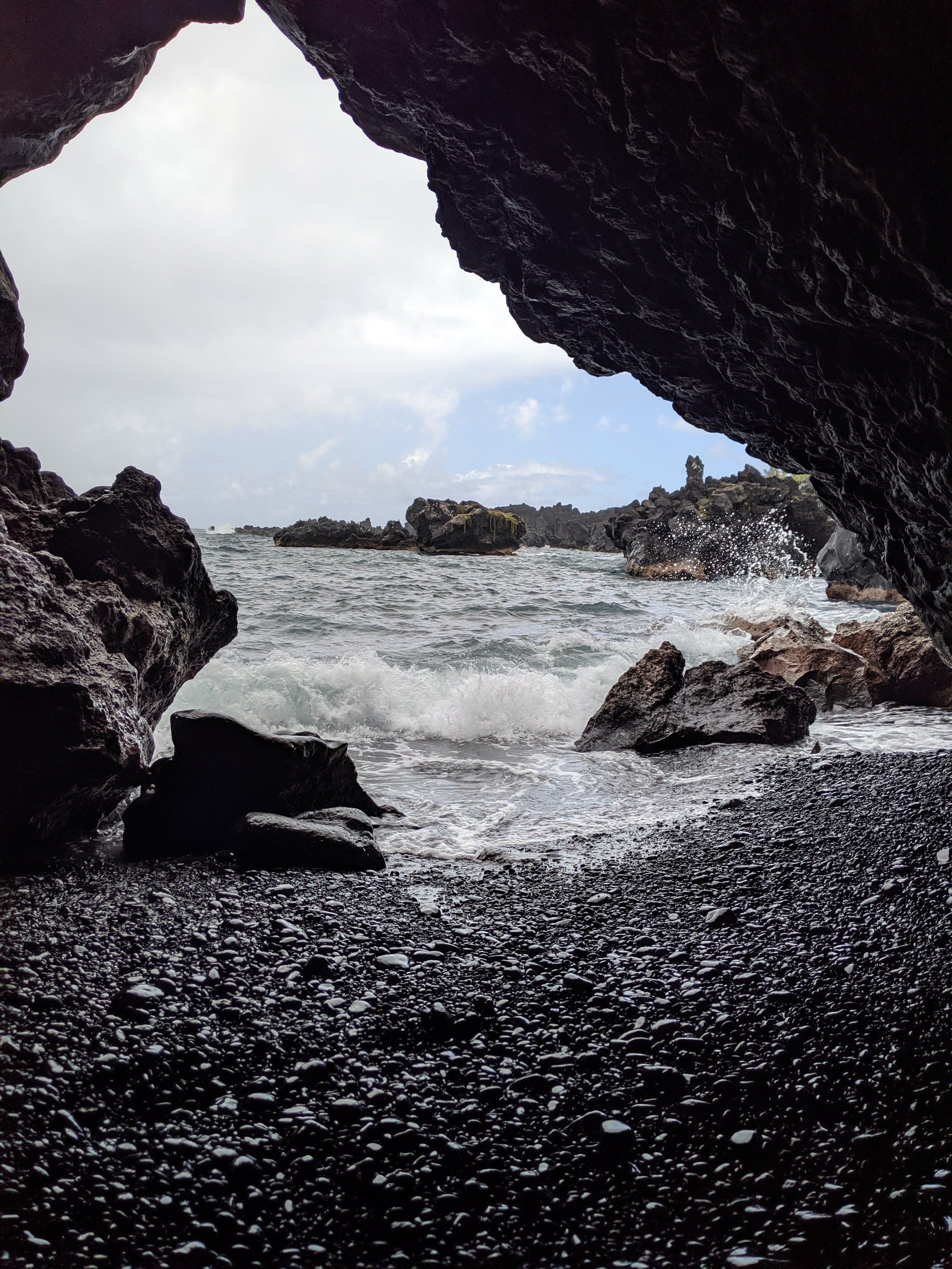 nature, pebble, sea, rocks, cave