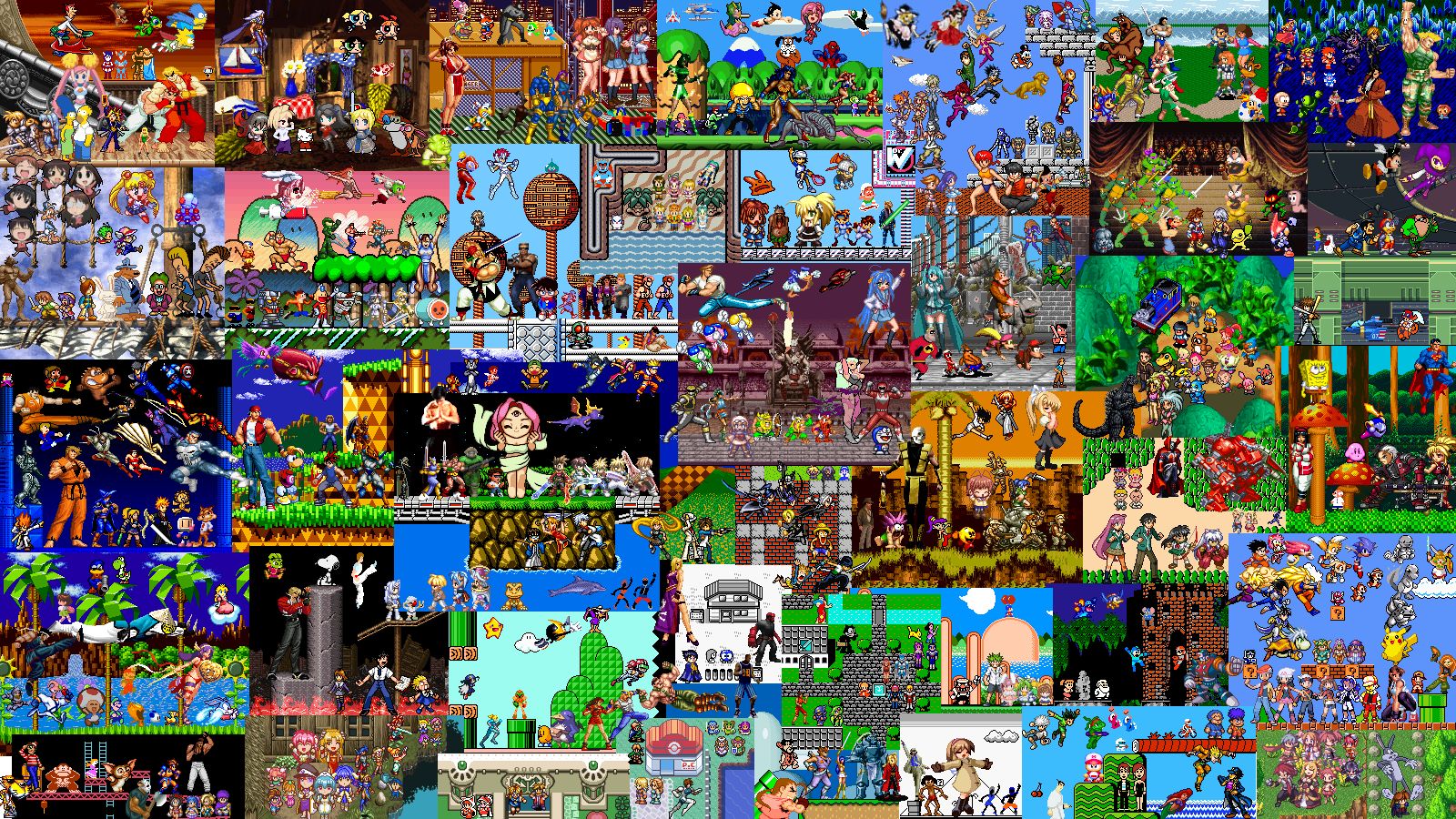 collage, video game phone background