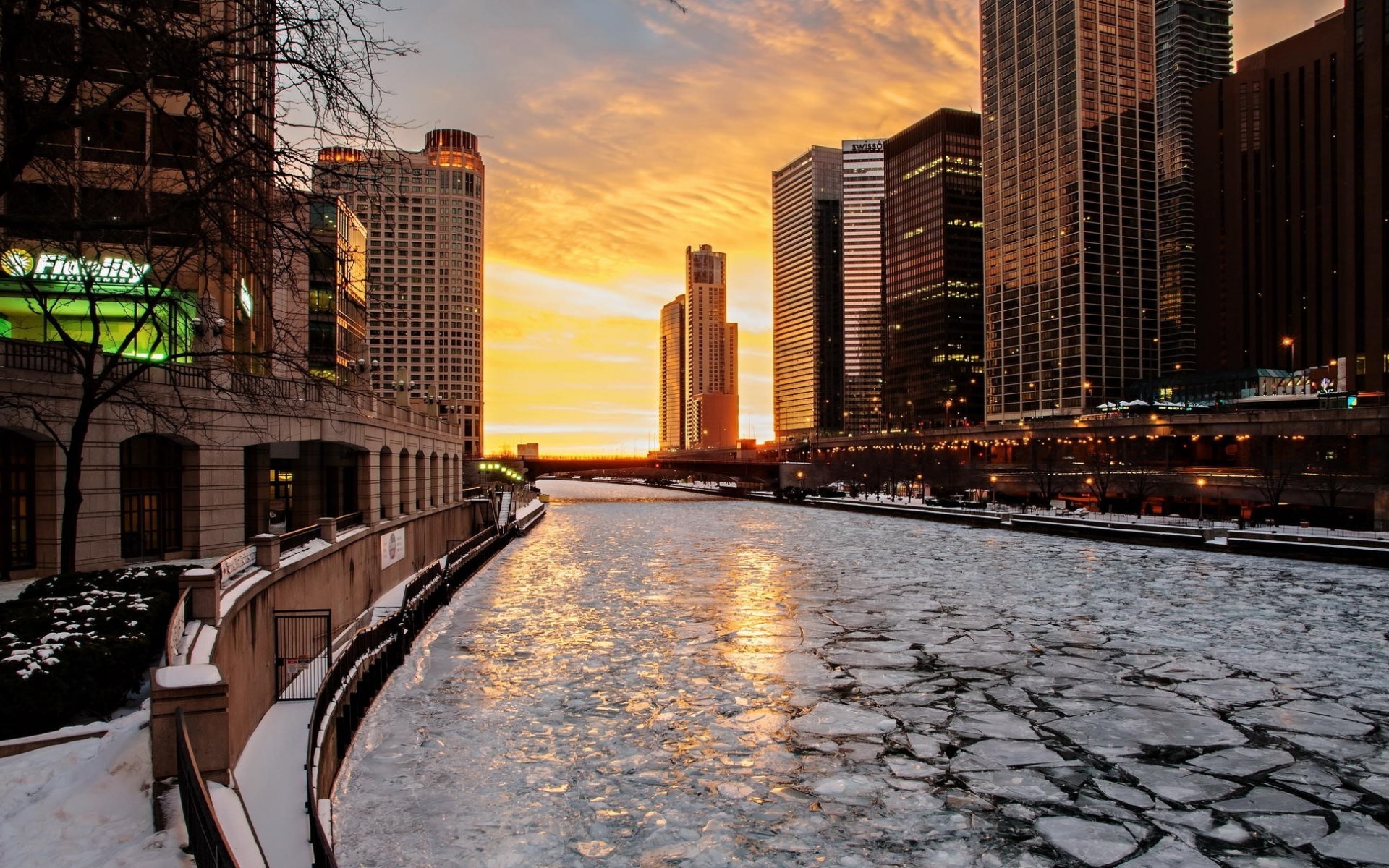 Чикаго Иллинойс зима
