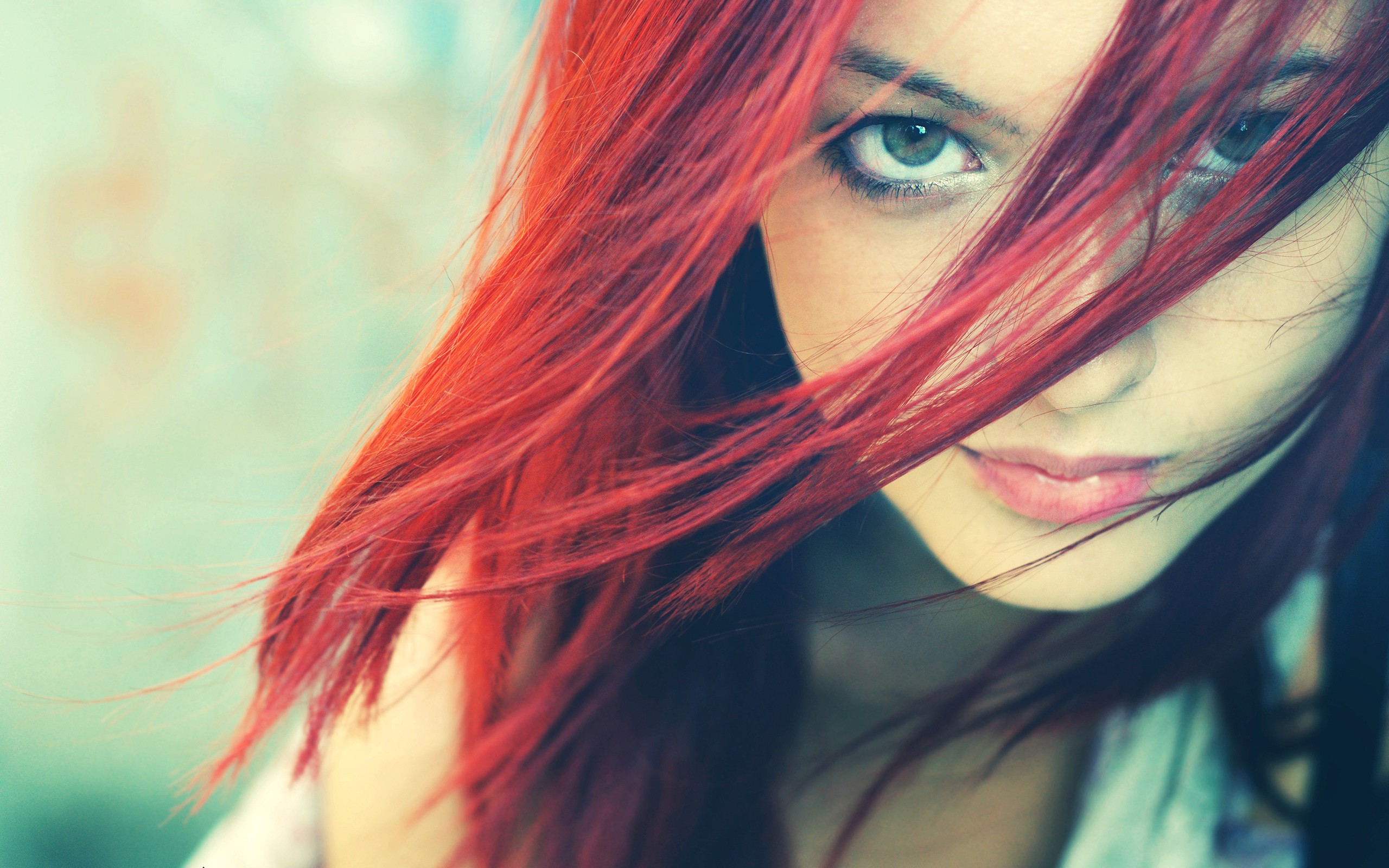 women, hair, green eyes, redhead cellphone