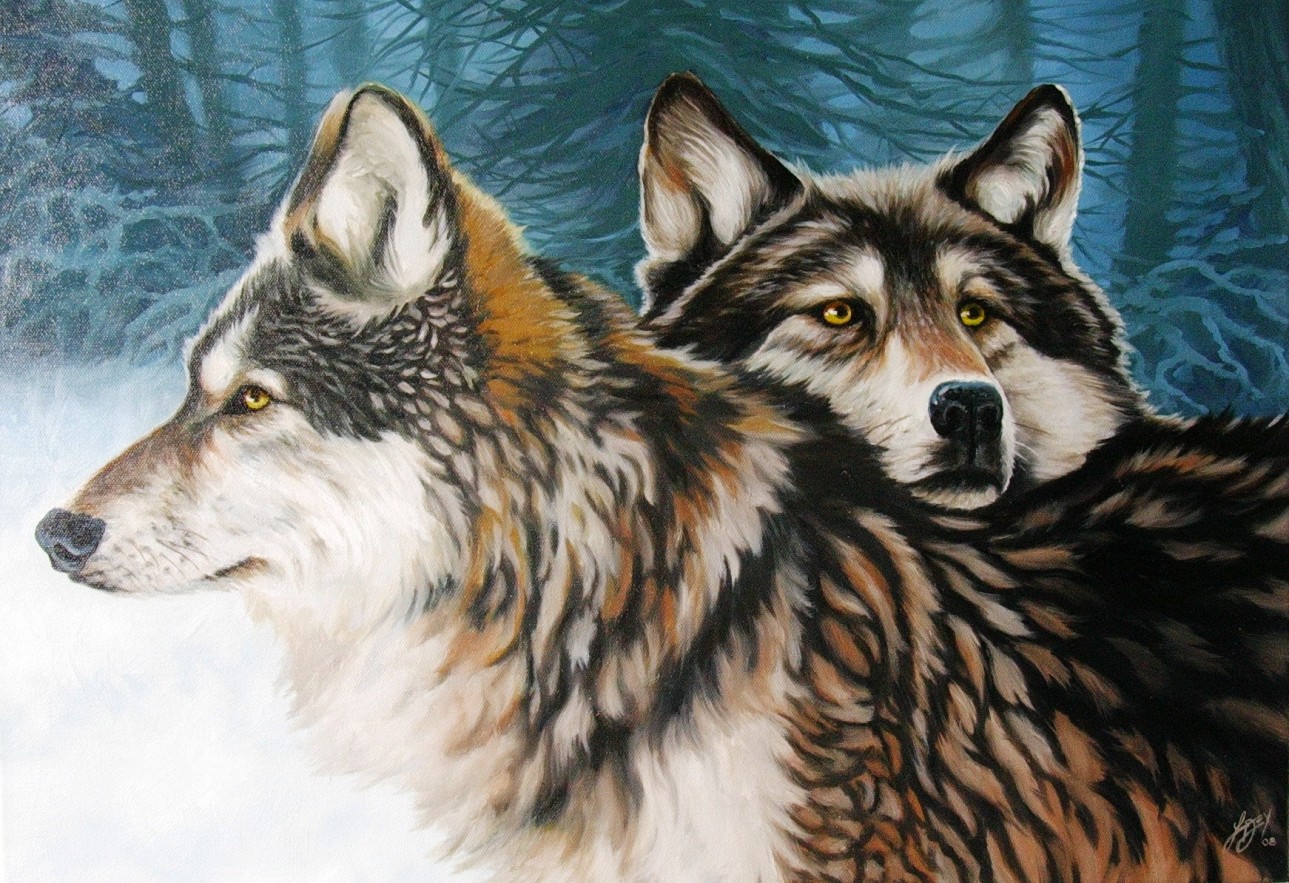 Картина два волка