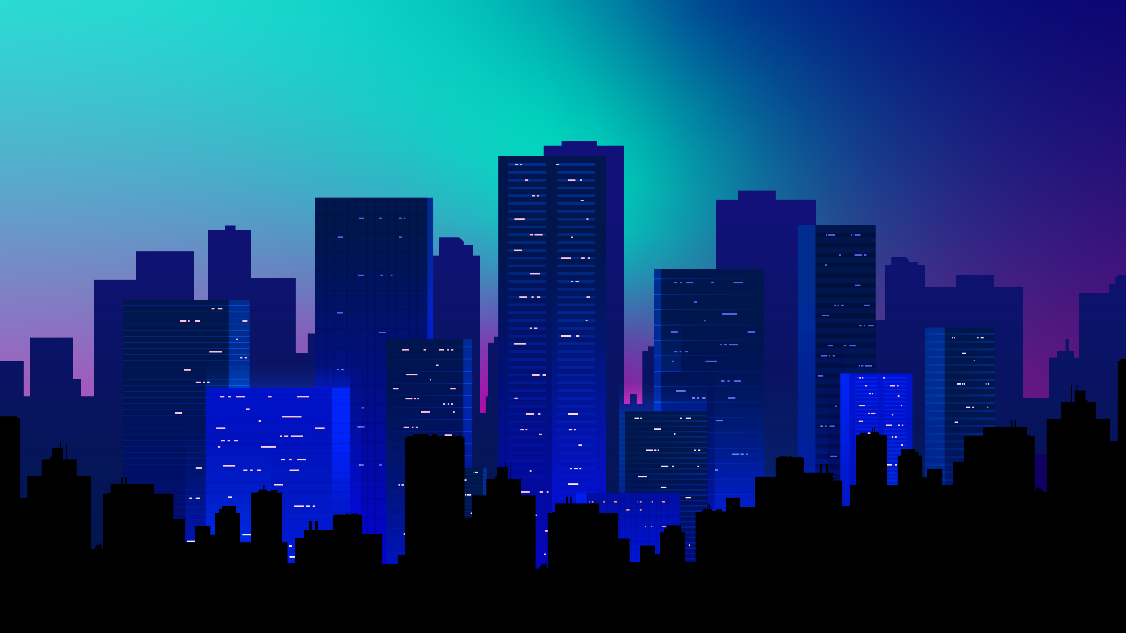 A colorful city skyline mobile wallpaper