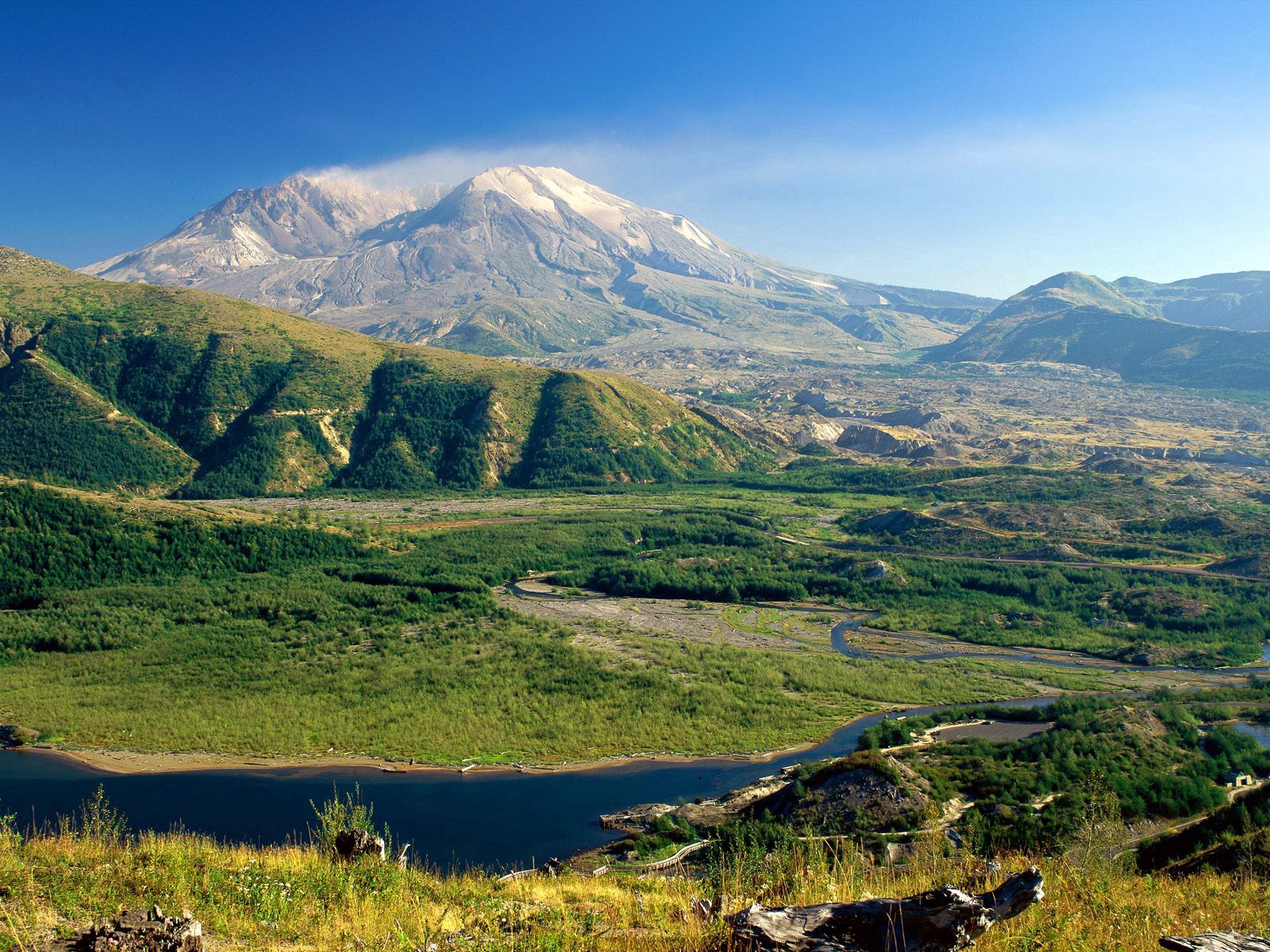 wallpapers valley, nature, mountains, washington, mount st helens