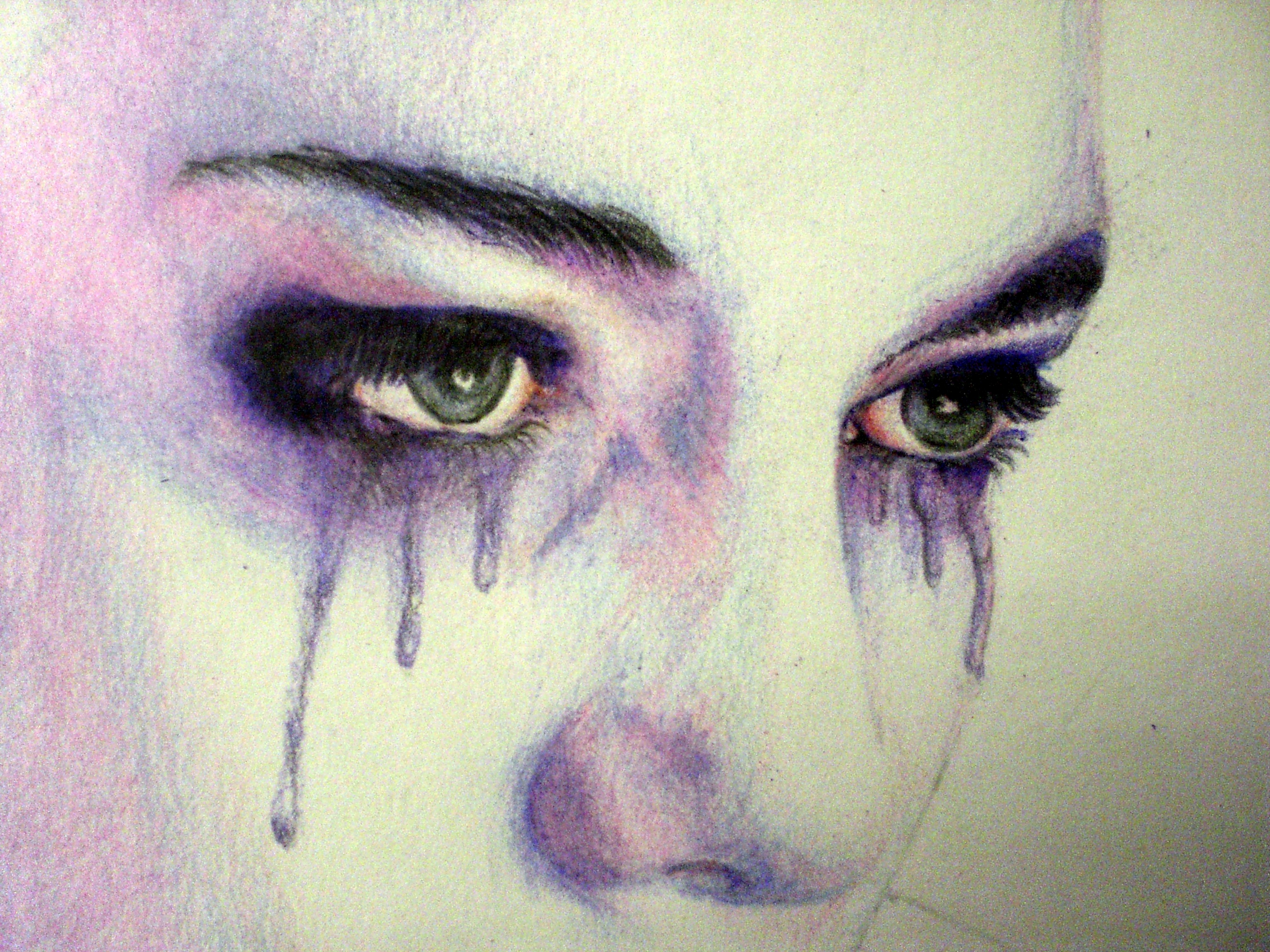 Заплаканное нарисованное лицо
