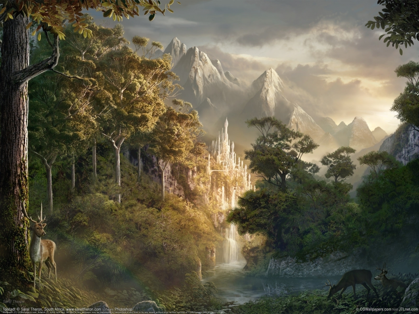 Laden Sie das Schlösser, Mountains, Landschaft, Fantasie-Bild kostenlos auf Ihren PC-Desktop herunter