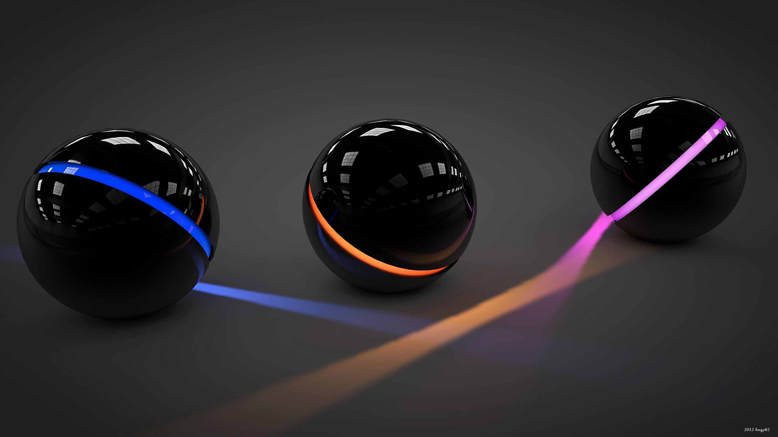 3d, balls, light, glass, neon, shine for android