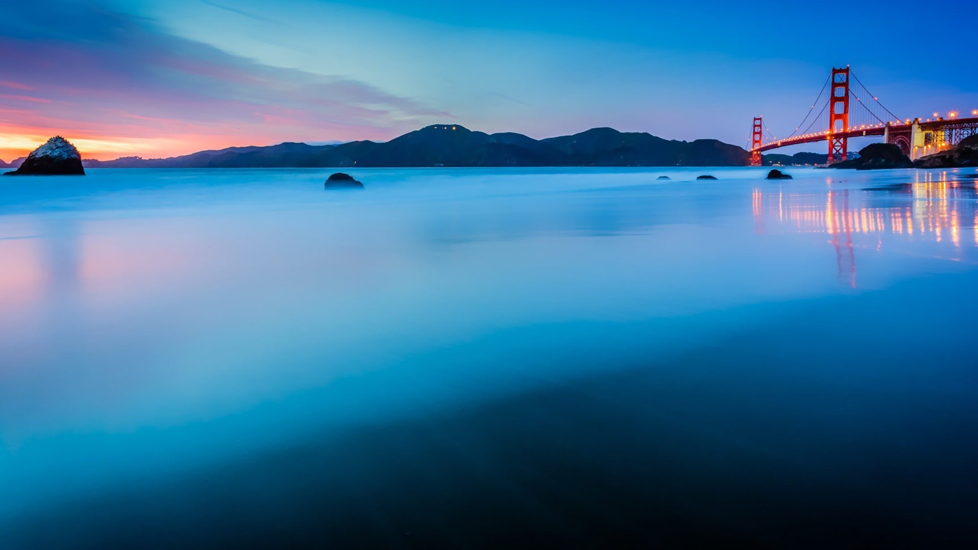 Закат бухта Сан-Франциско