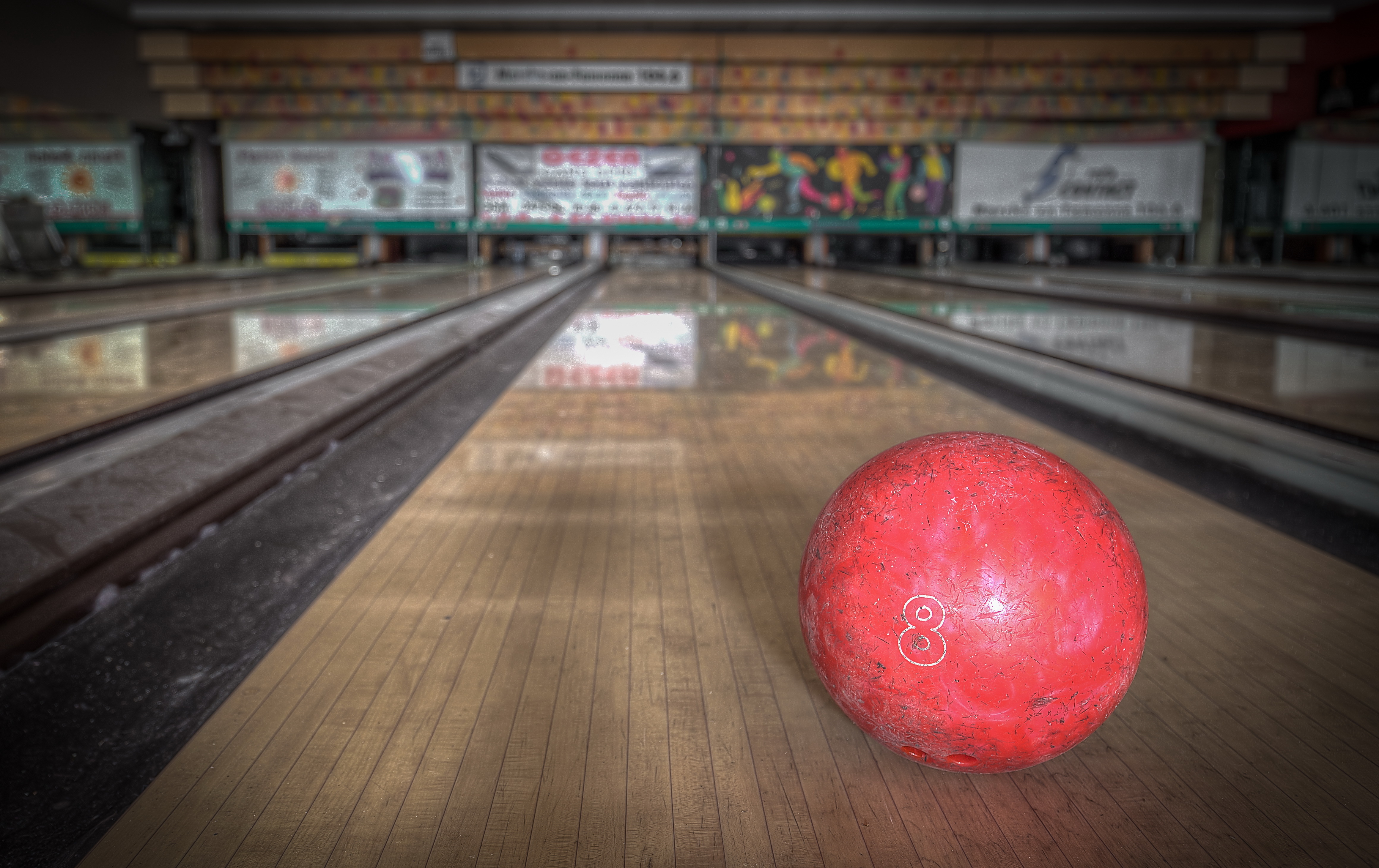 bowling, sports, ball, depth of field