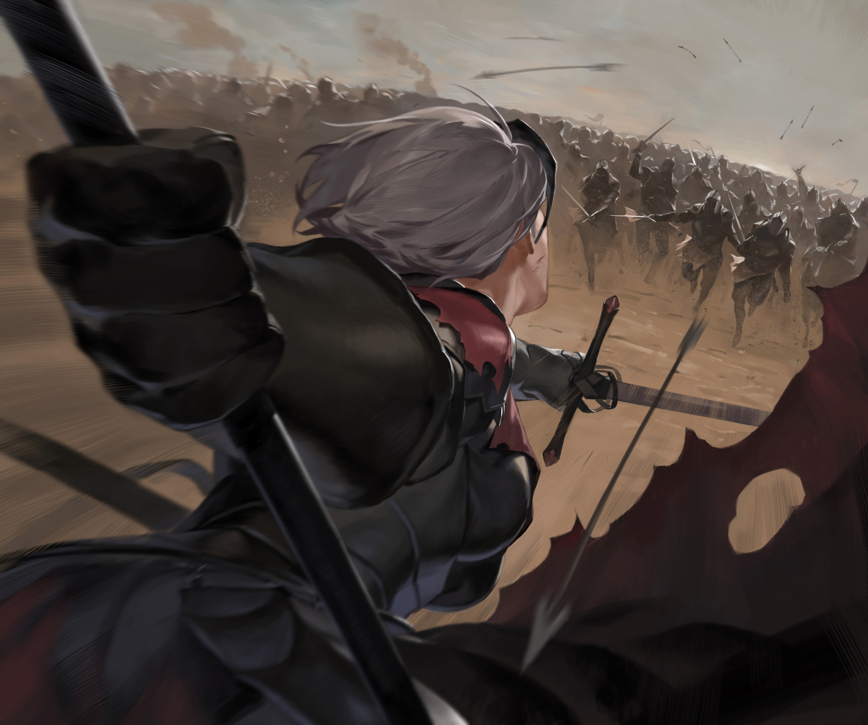 Athah Designs Anime Original Battlefield 1 Girl Horse War 13*19 inches Wall  Poster Matte Finish : Amazon.in