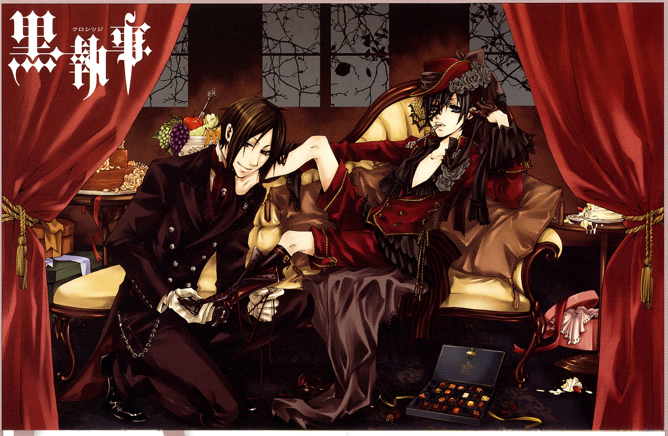 anime, black butler, dark, gothic Phone Background