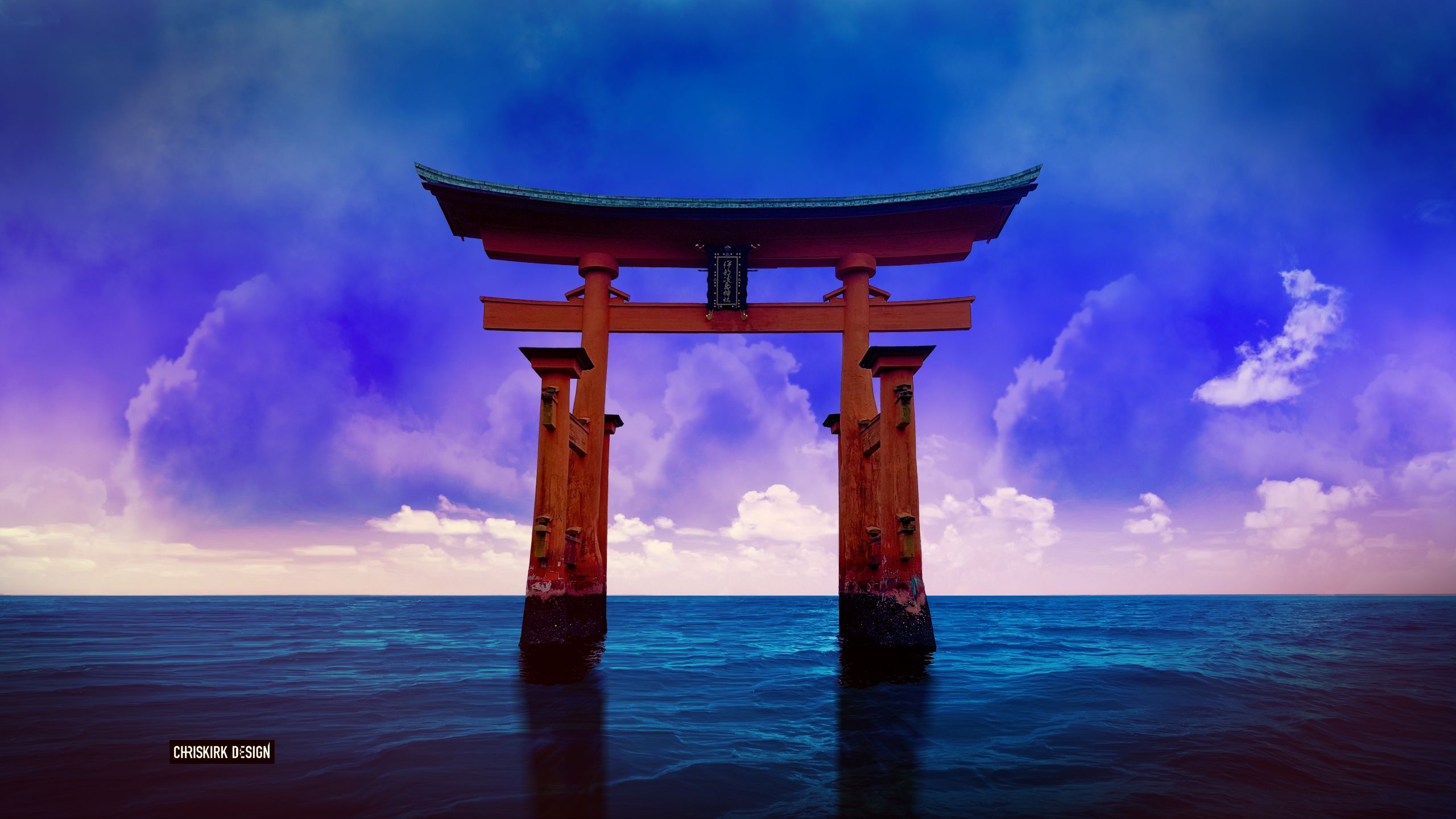shrine, religious, itsukushima gate, horizon, japanese, ocean, sea, torii