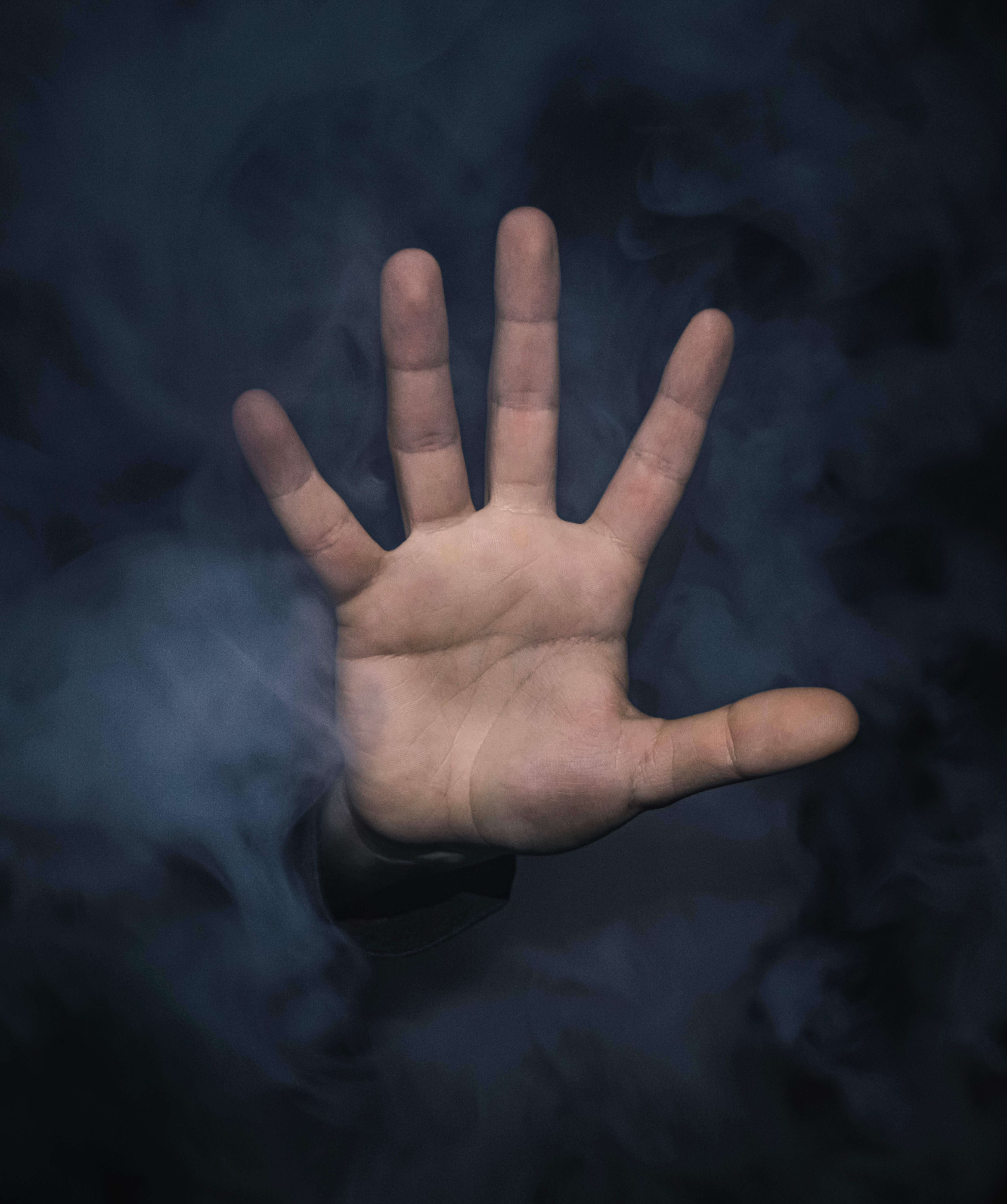 PC Wallpapers smoke, hand, miscellanea, miscellaneous, palm, fingers, gesture
