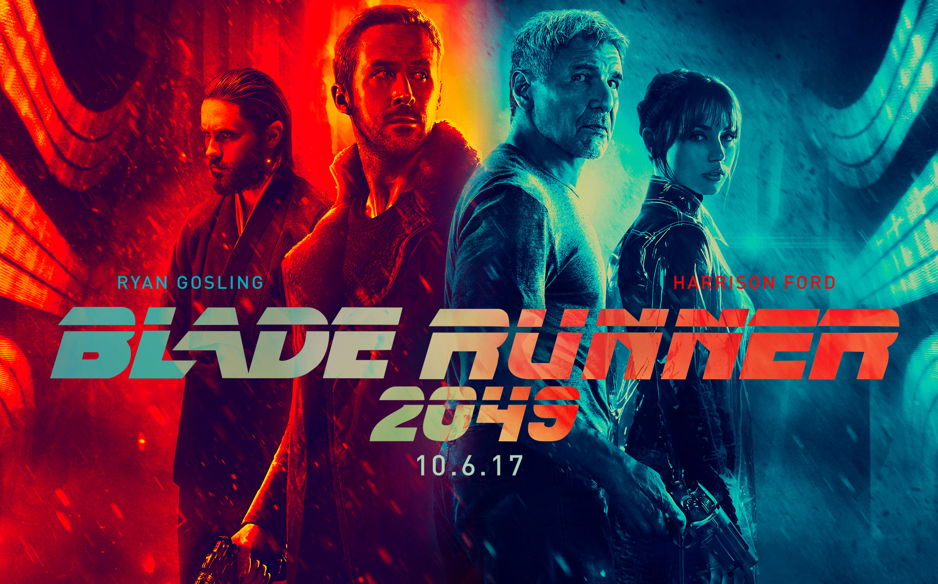 Download mobile wallpaper Harrison Ford, Jared Leto, Ryan Gosling, Neon, Movie, Ana De Armas, Officer K (Blade Runner 2049), Rick Deckard, Blade Runner 2049, Joi (Blade Runner 2049) for free.