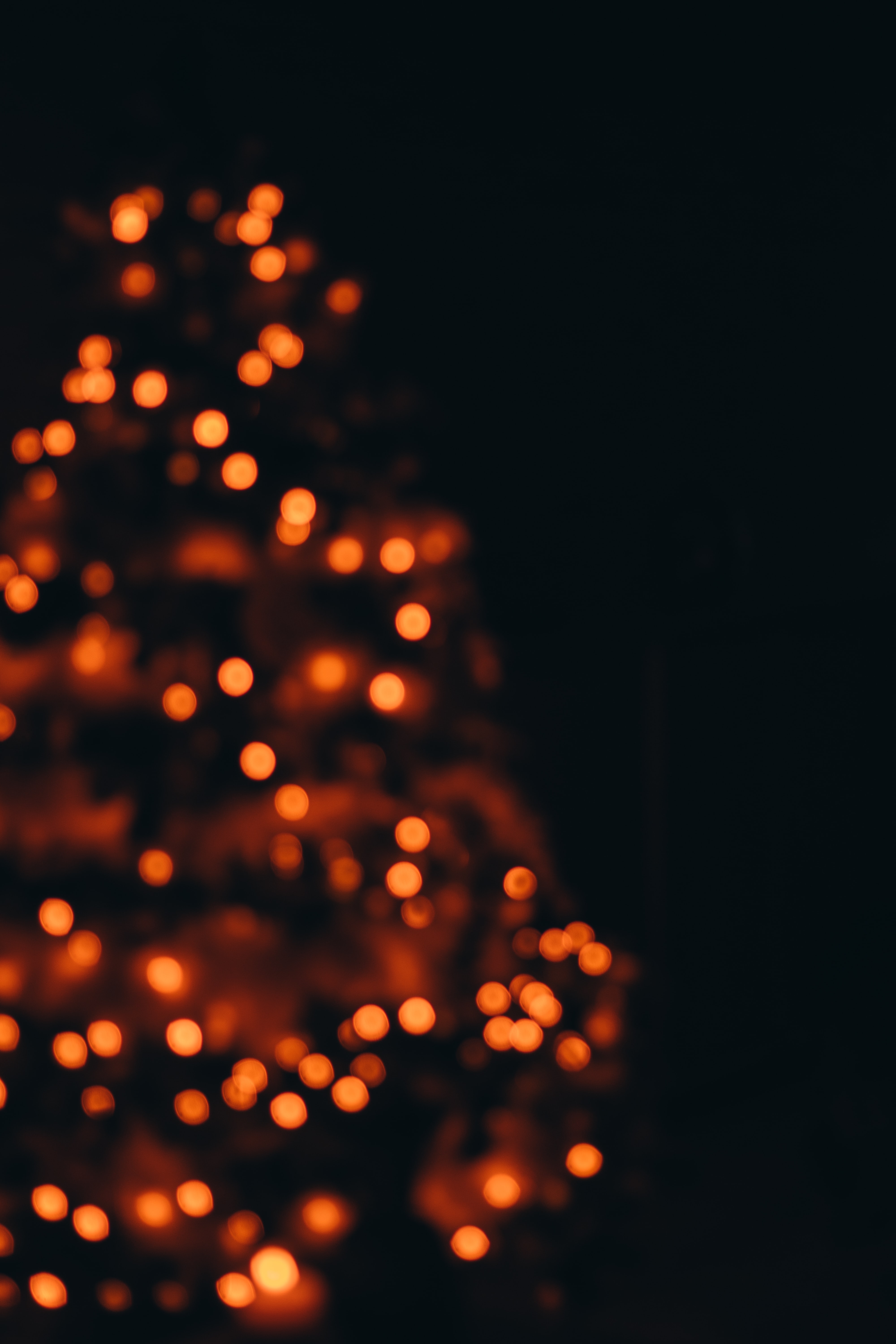 smooth, boquet, dark, lights, blur, christmas tree, garland, bokeh