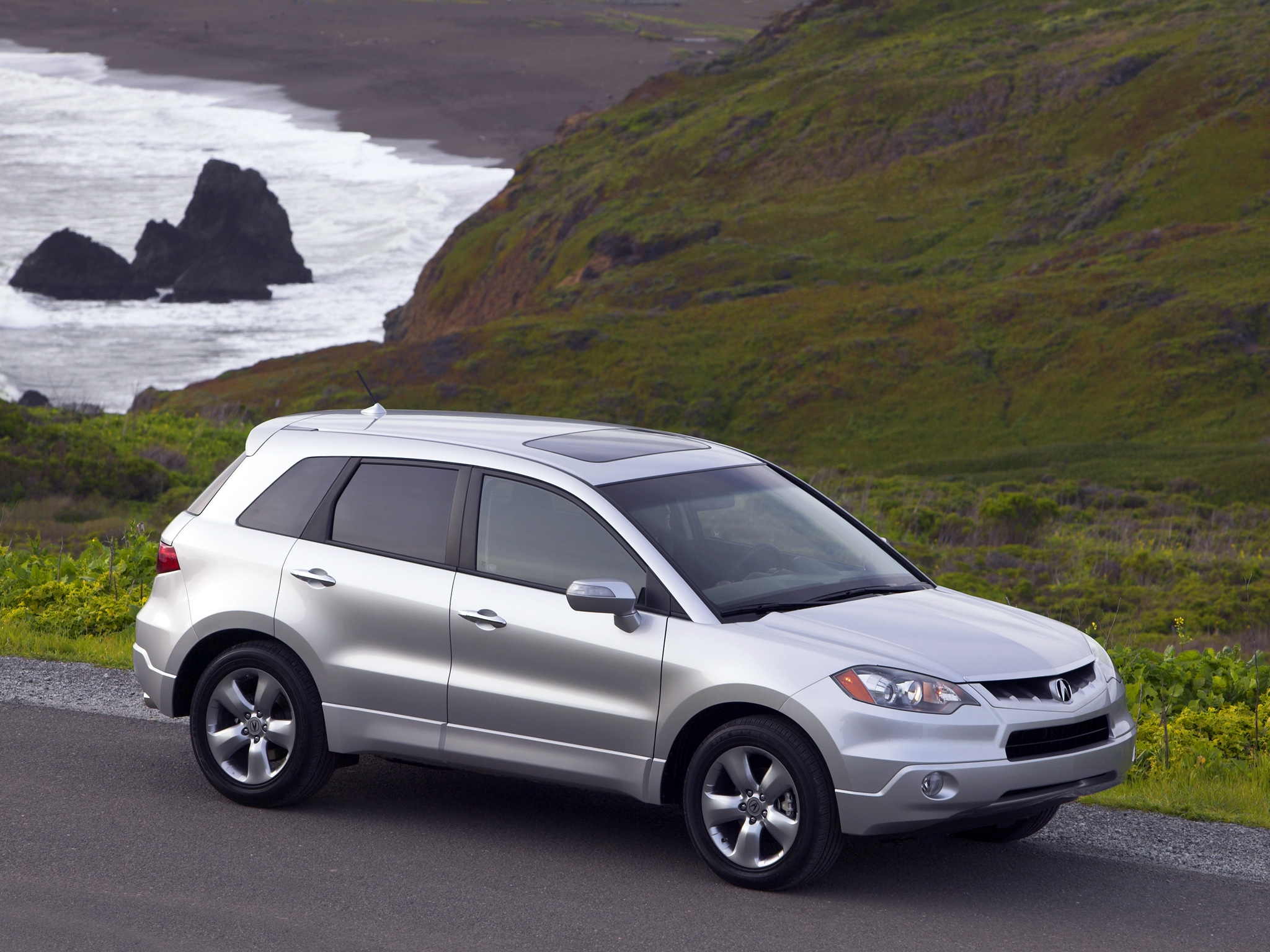 grass, auto, nature, water, acura, cars, view from above, jeep, style, akura, silver metallic, rdx UHD