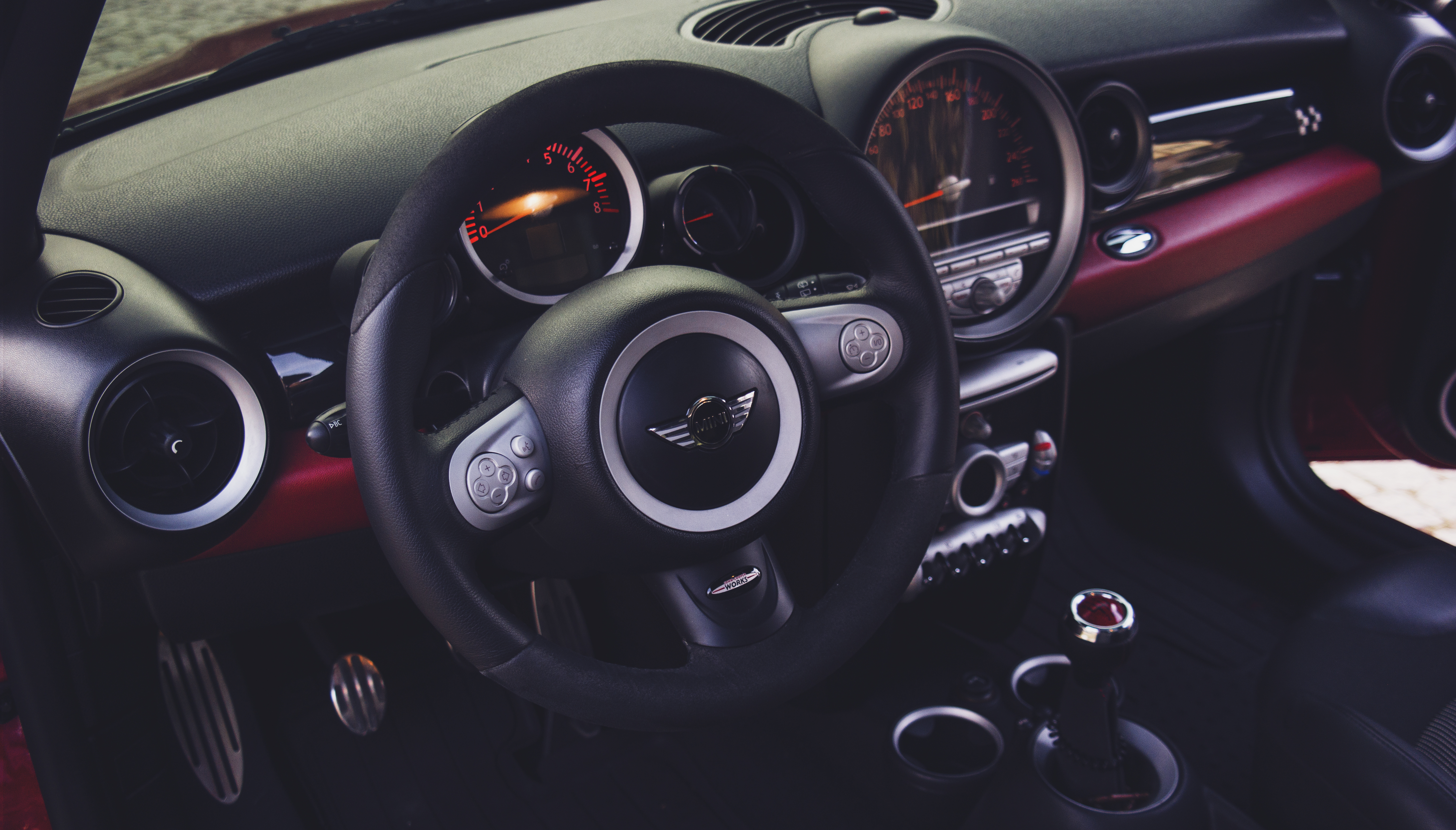 rudder, mini cooper, car interior, cars, steering wheel, vehicle interior 32K