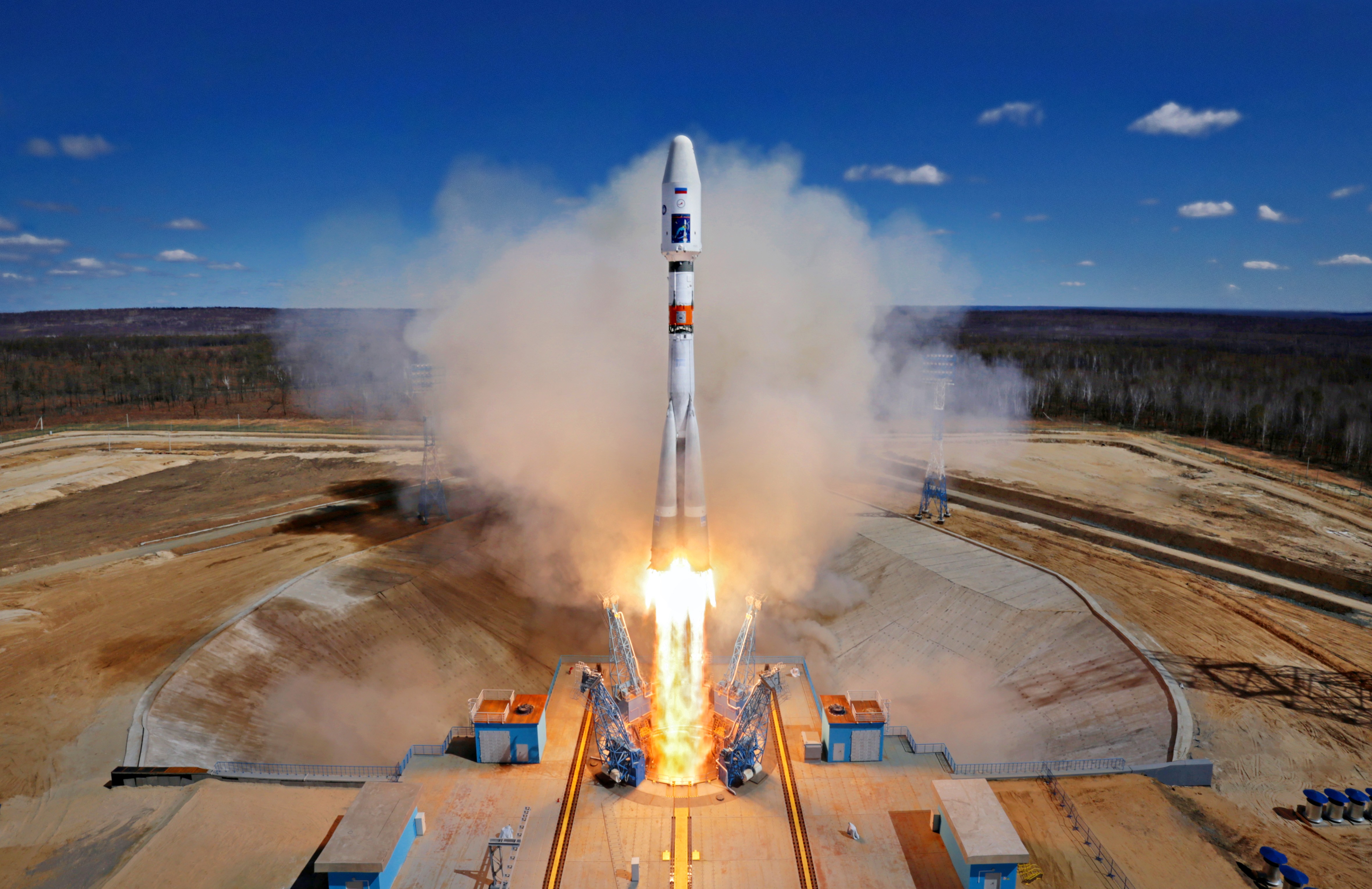 Запуск ракеты с космодрома Восточный