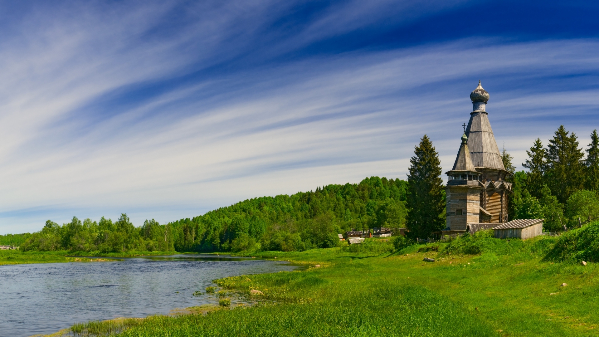 Озеро Светлояр в Нижегородской области вид с Церковью