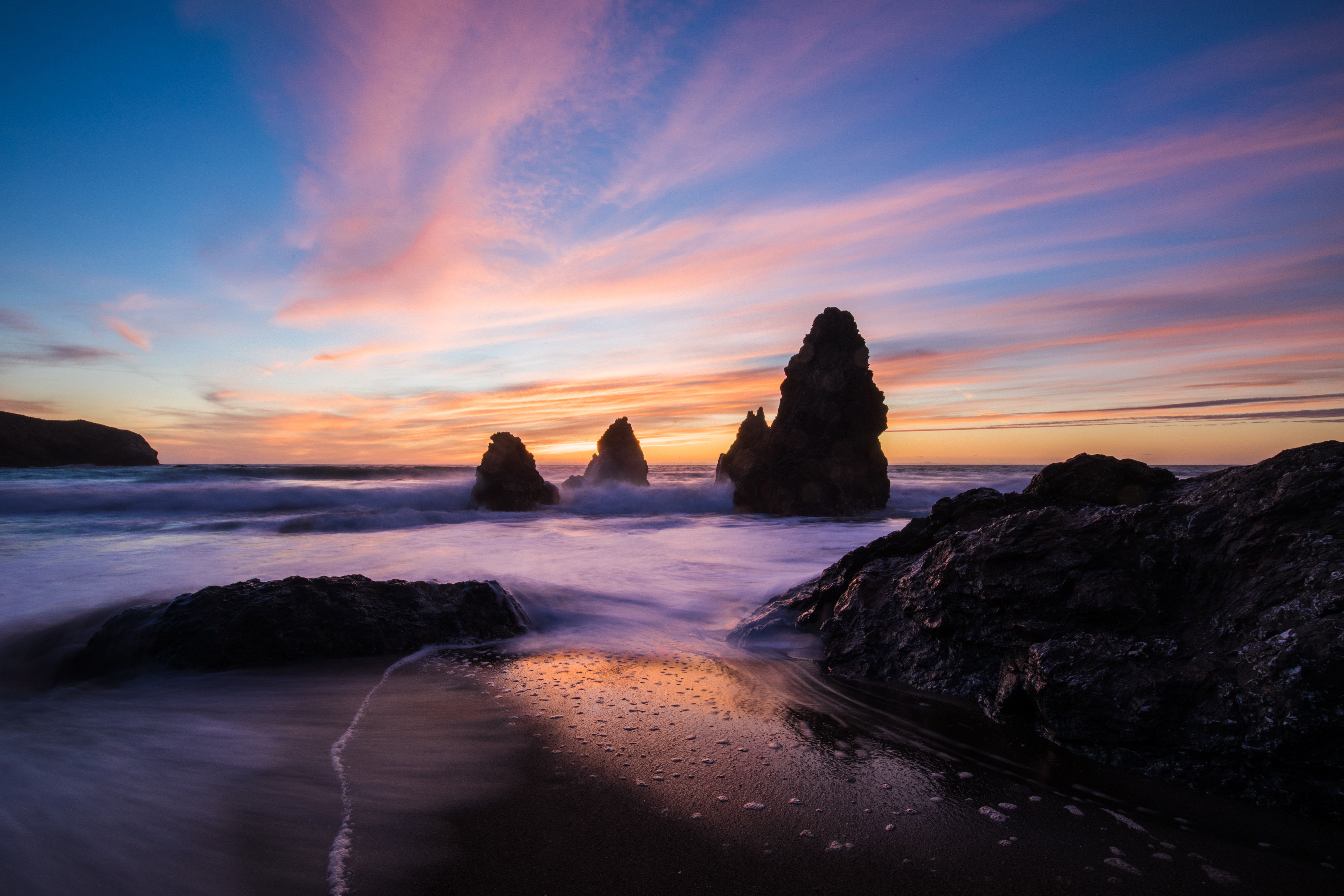 Laden Sie das Sunset, Felsen, Ozean, Natur, Die Steine, Sea-Bild kostenlos auf Ihren PC-Desktop herunter
