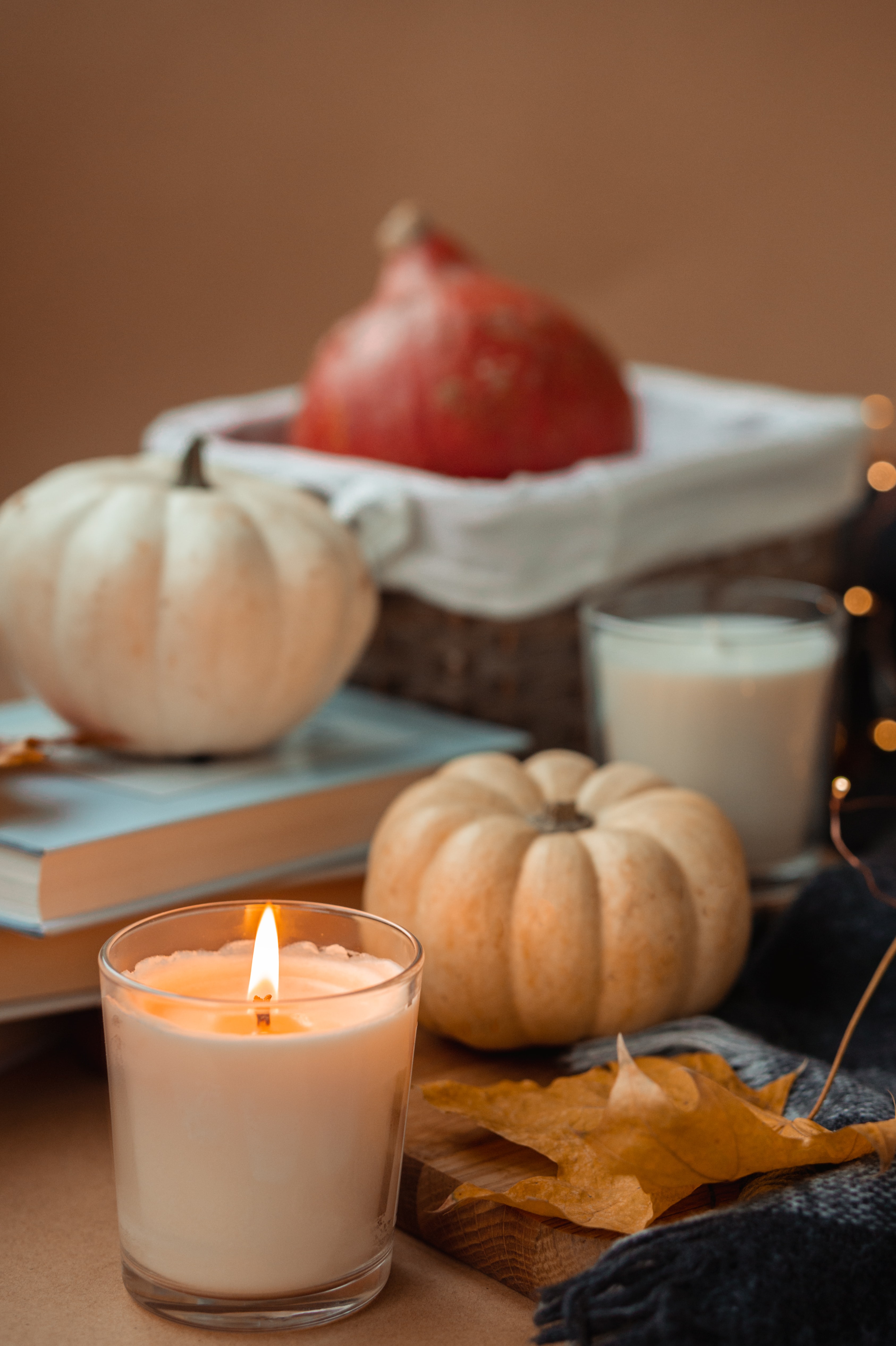books, pumpkin, miscellanea, miscellaneous, leaflet, candle wallpapers for tablet