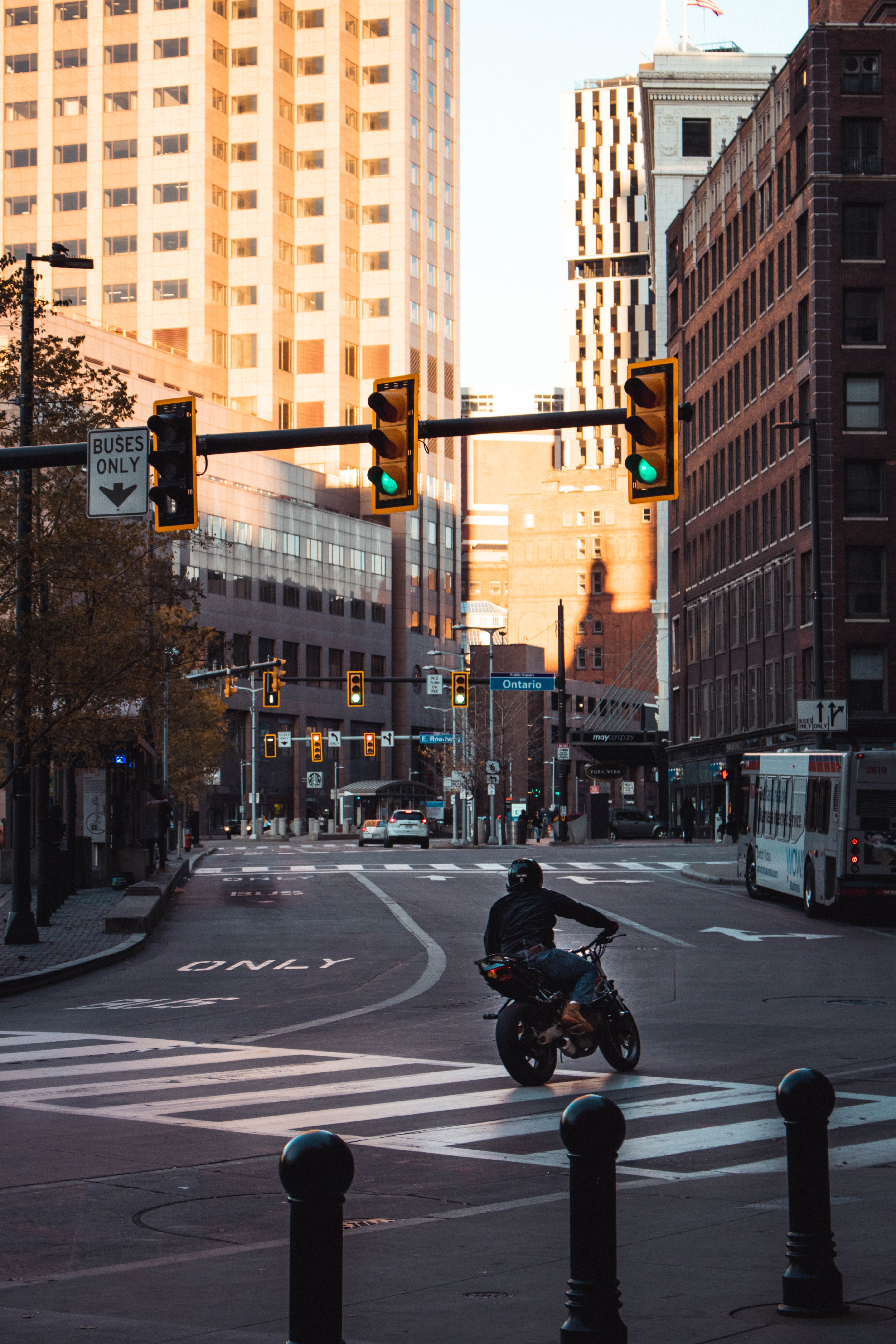 motorcycles, traffic lights, black, city, road, motorcyclist, motorcycle