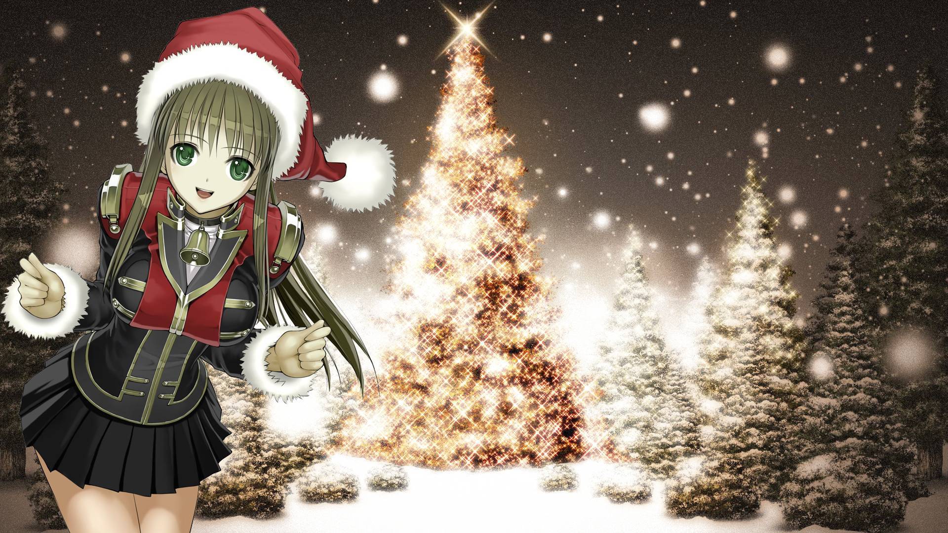 Download mobile wallpaper New Year, Holidays, Christmas Xmas, Anime for free.
