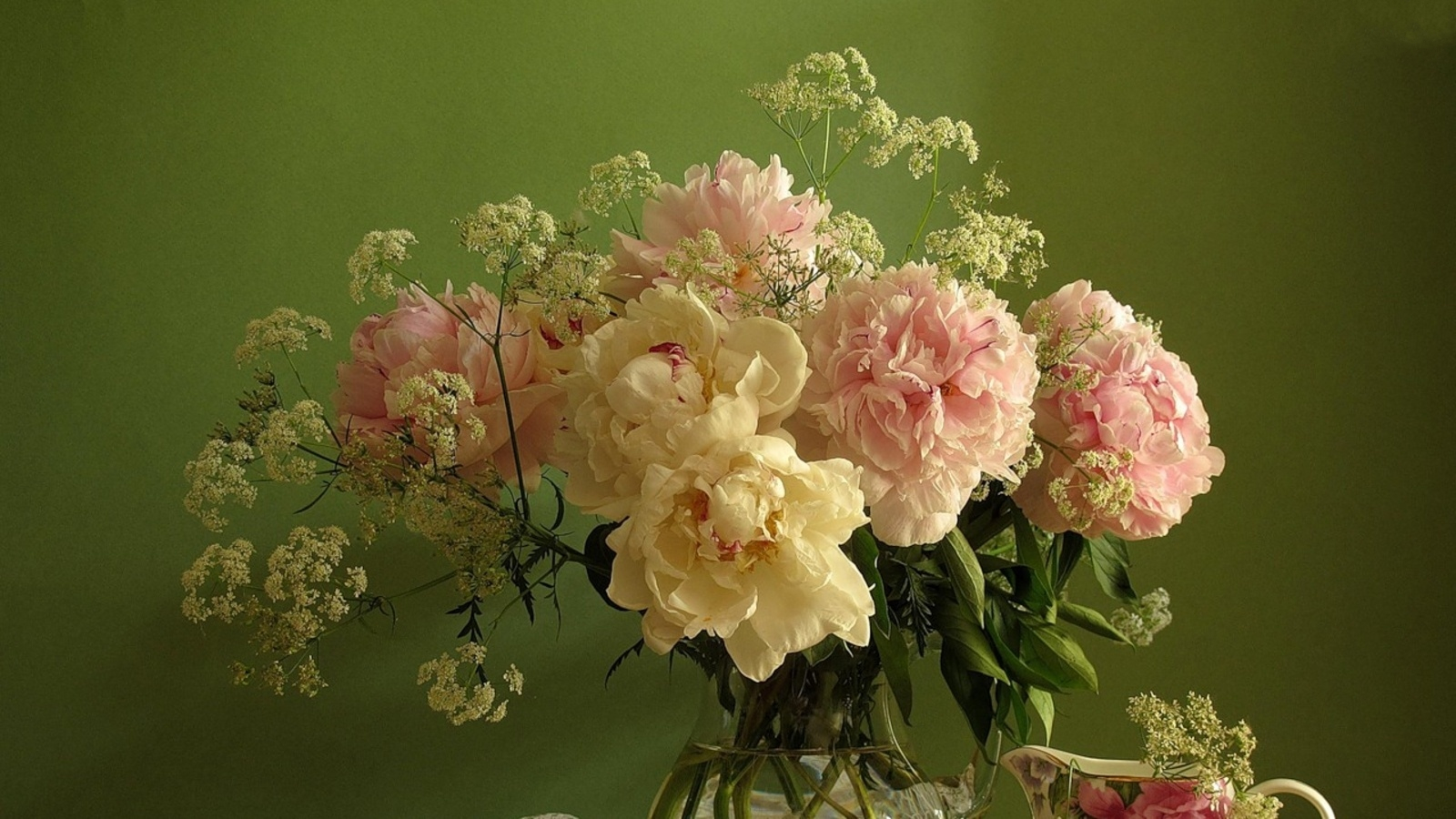 peony, white flower, earth, flower, pink flower, vase, flowers