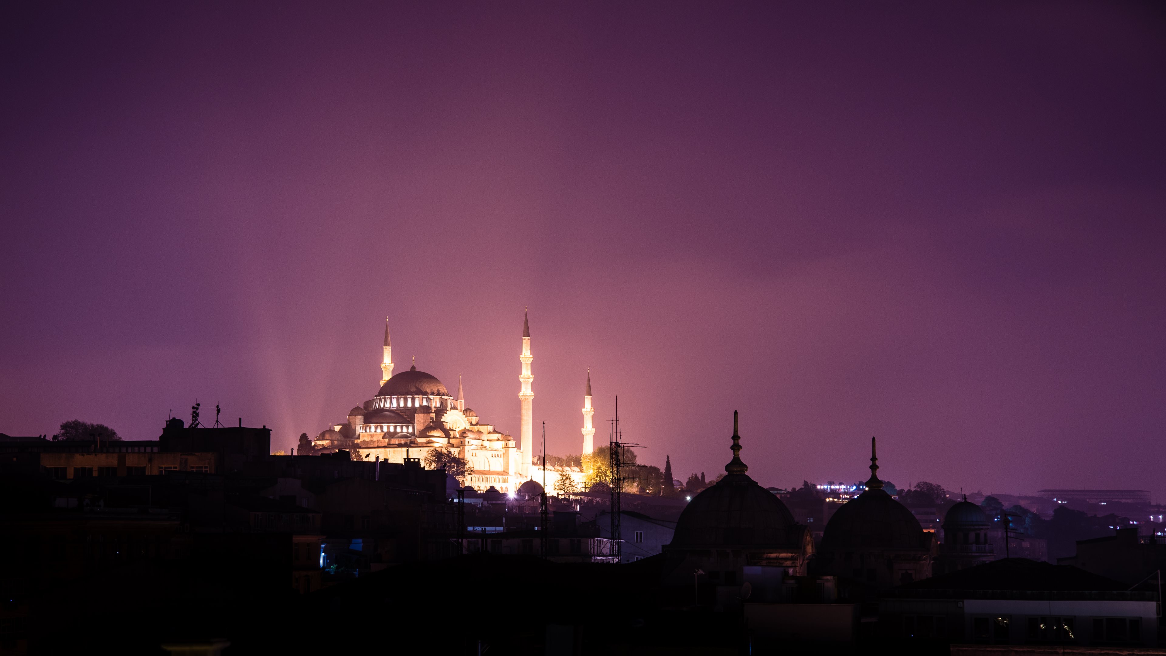 islam, mosque, religious, suleymaniye mosque, night, religion, mosques cell phone wallpapers