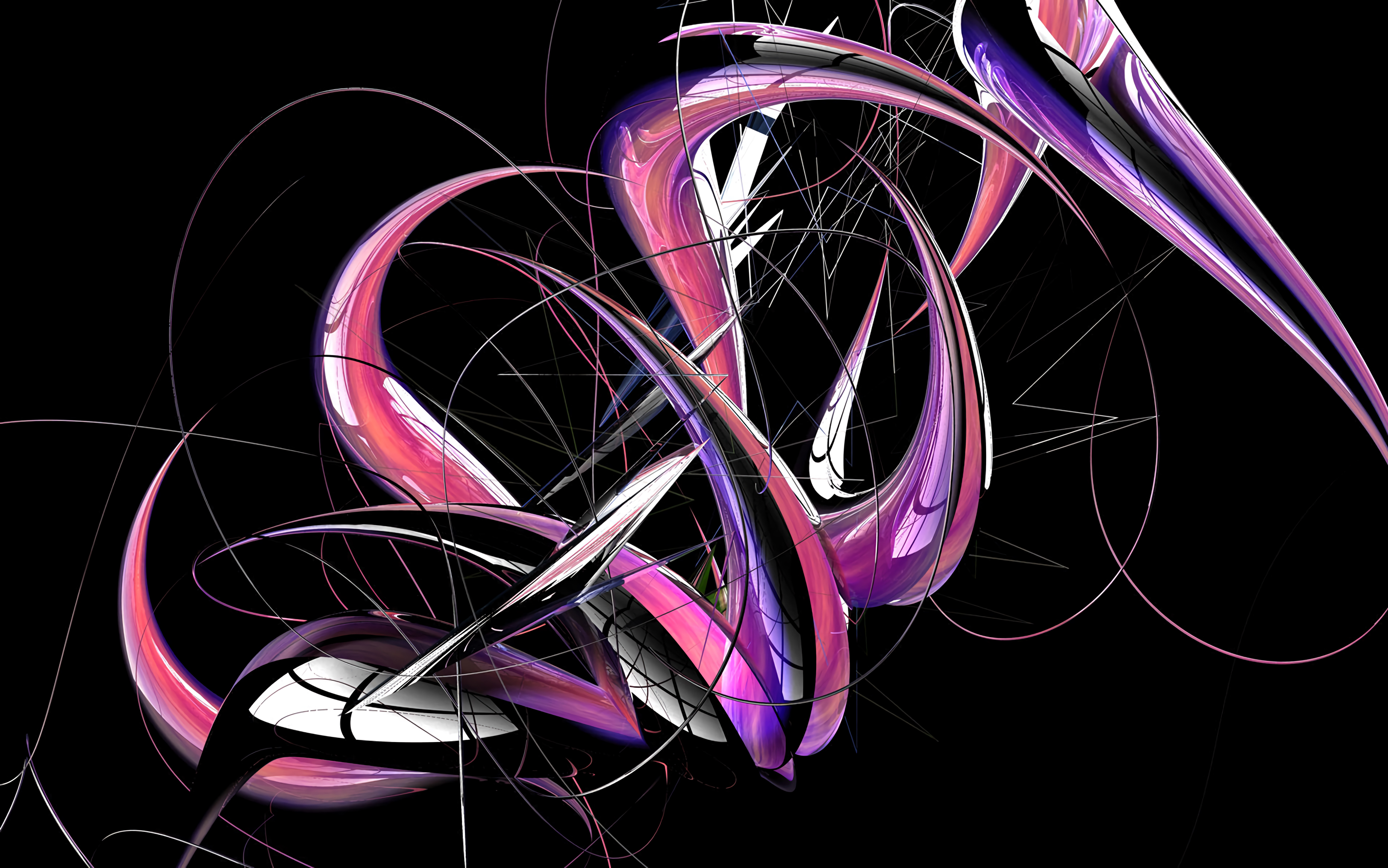 winding, abstract, lines, fractal, confused, intricate, sinuous Full HD