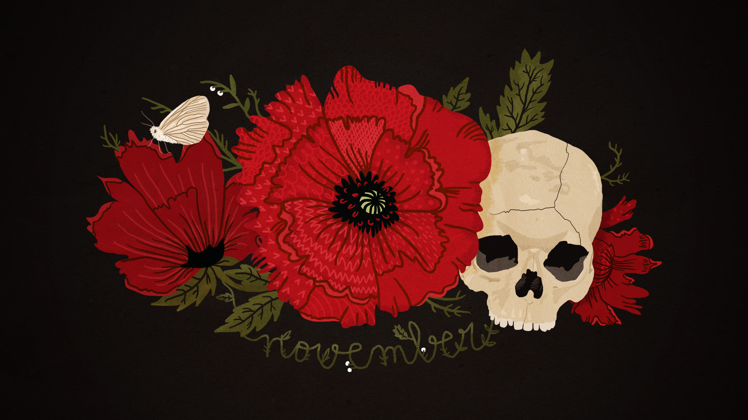 background, flowers, death, skeletons HD wallpaper